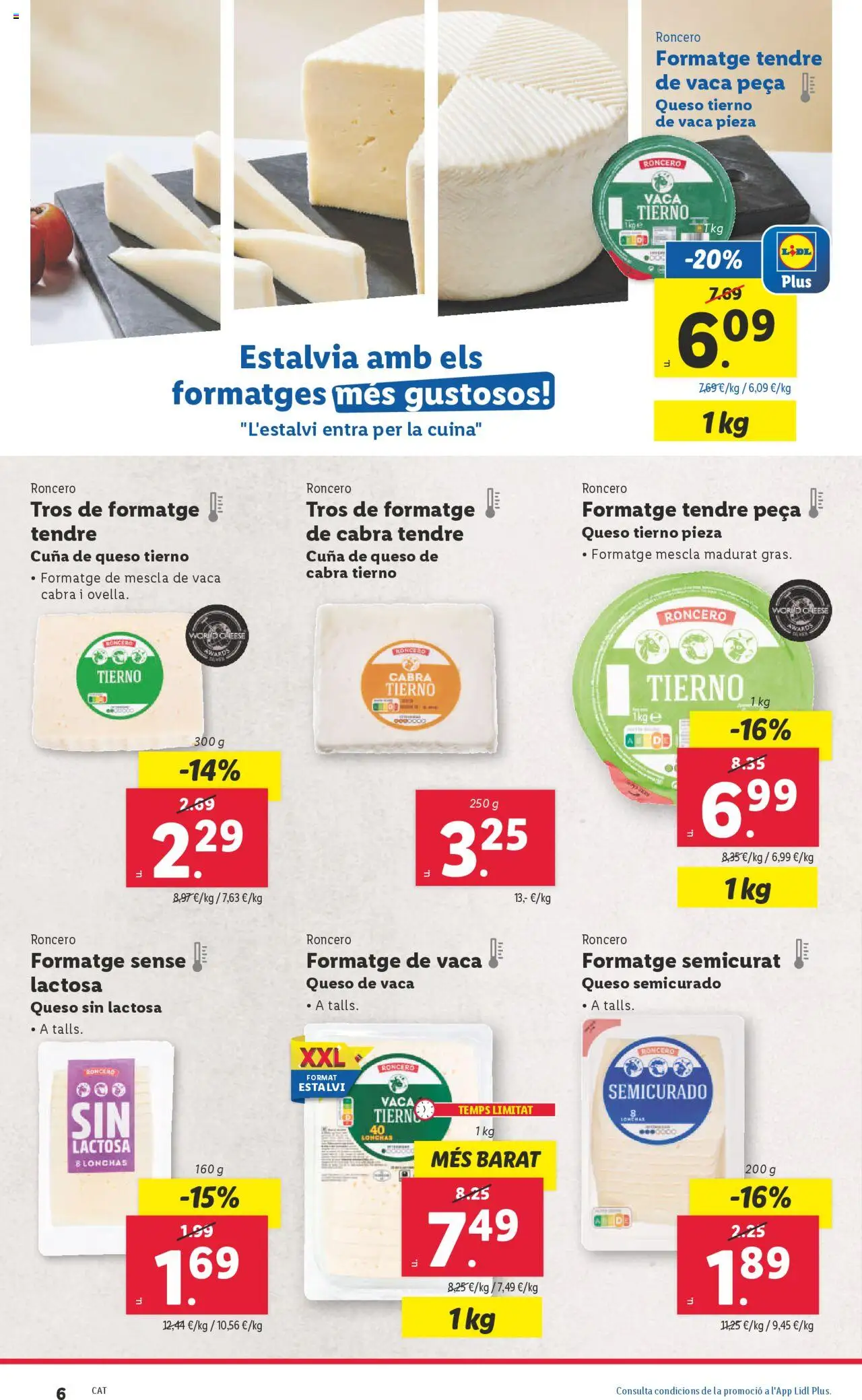 Lidl catálogo BCN │ válido desde el 09.06.2025 | Página: 6 | Productos: Queso de vaca, Queso, Queso sin lactosa, Cuna