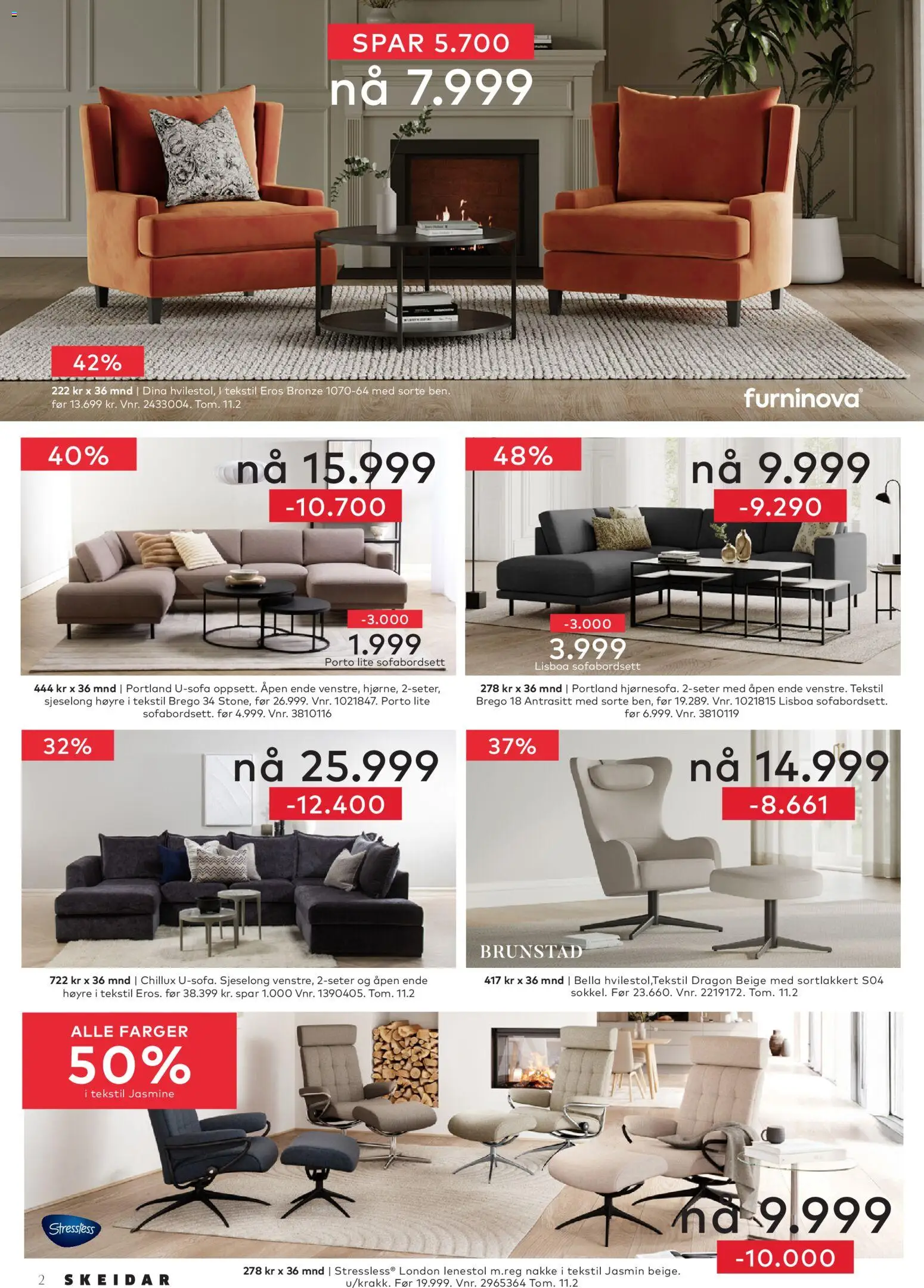 {H1} | Side: 2 | Produkter: Lenestol, Sjeselong