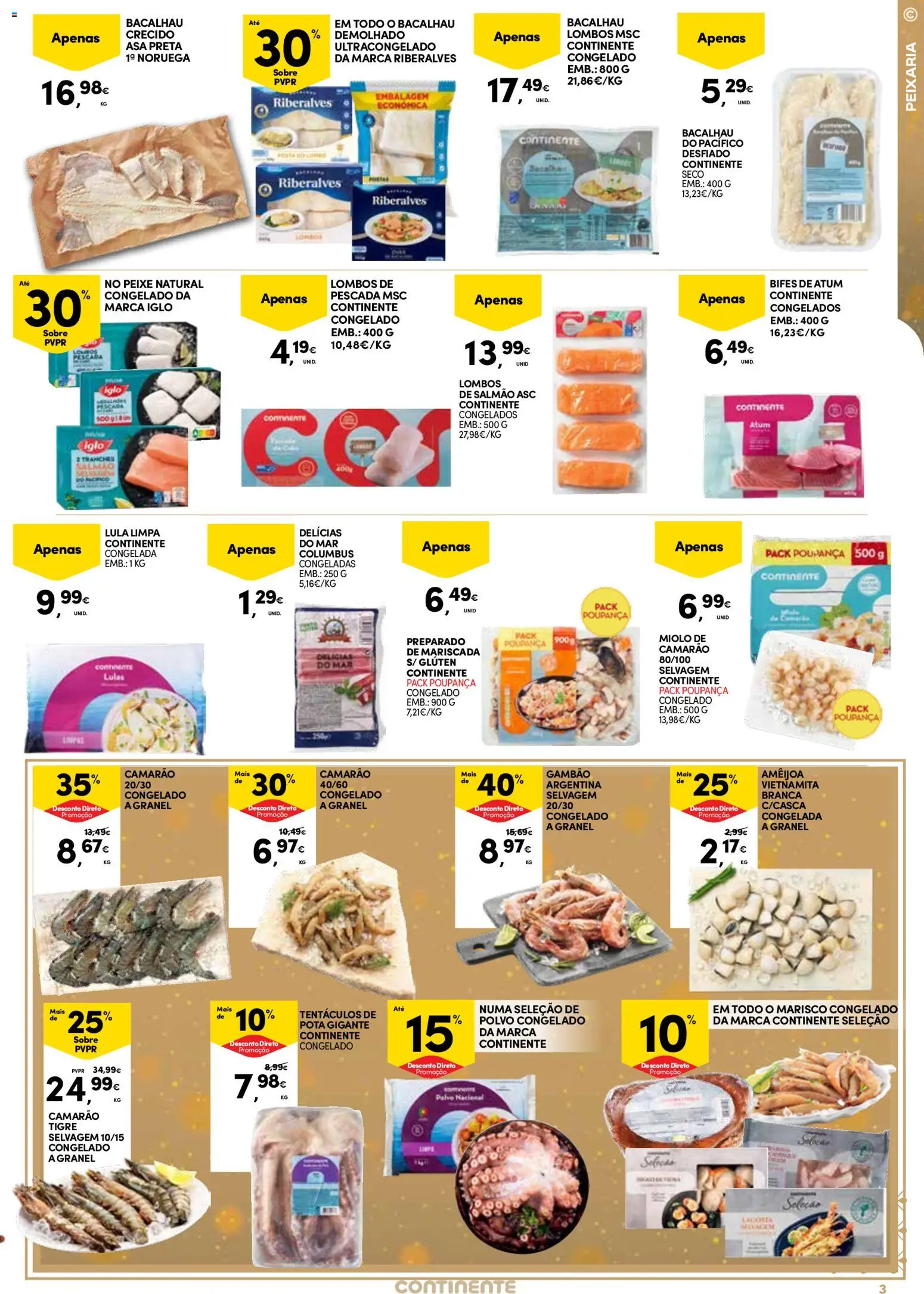 Continente - Açores: Fim de Ano │ válido de 26.12.2025 | Página: 3 | Produtos: Atum, Pescada, Lulas, Salmão