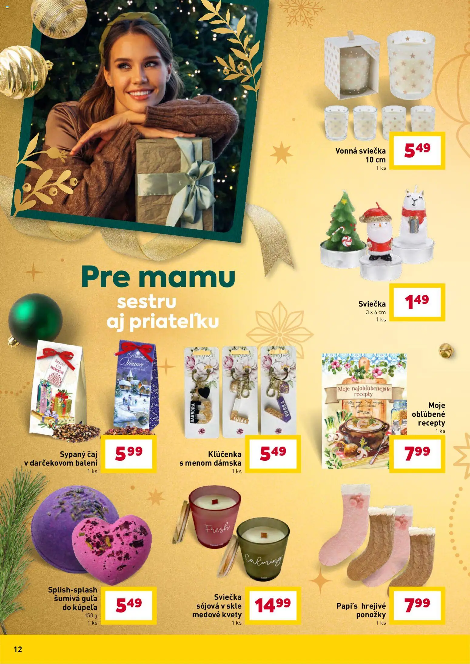 Nové Billa akcie – leták je platný od 12.12.2025 | Strana: 12 | Produkty: Čaj, Lucka, Ponožky, Kvety