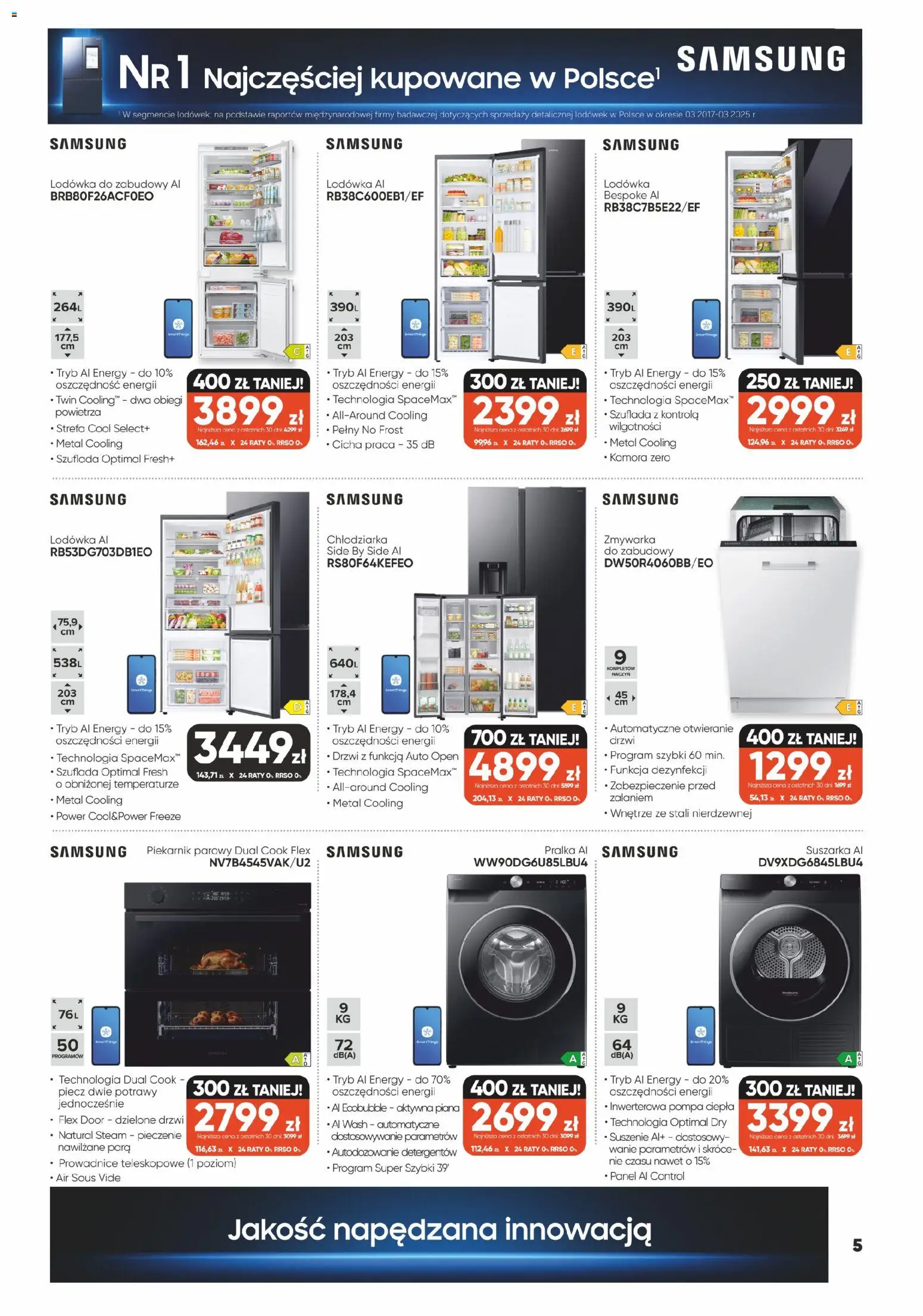 Max elektro gazetka od 28.04.2026 | Strona: 5 | Produkty: Lodówka, Pralka, Suszarka, Zmywarka