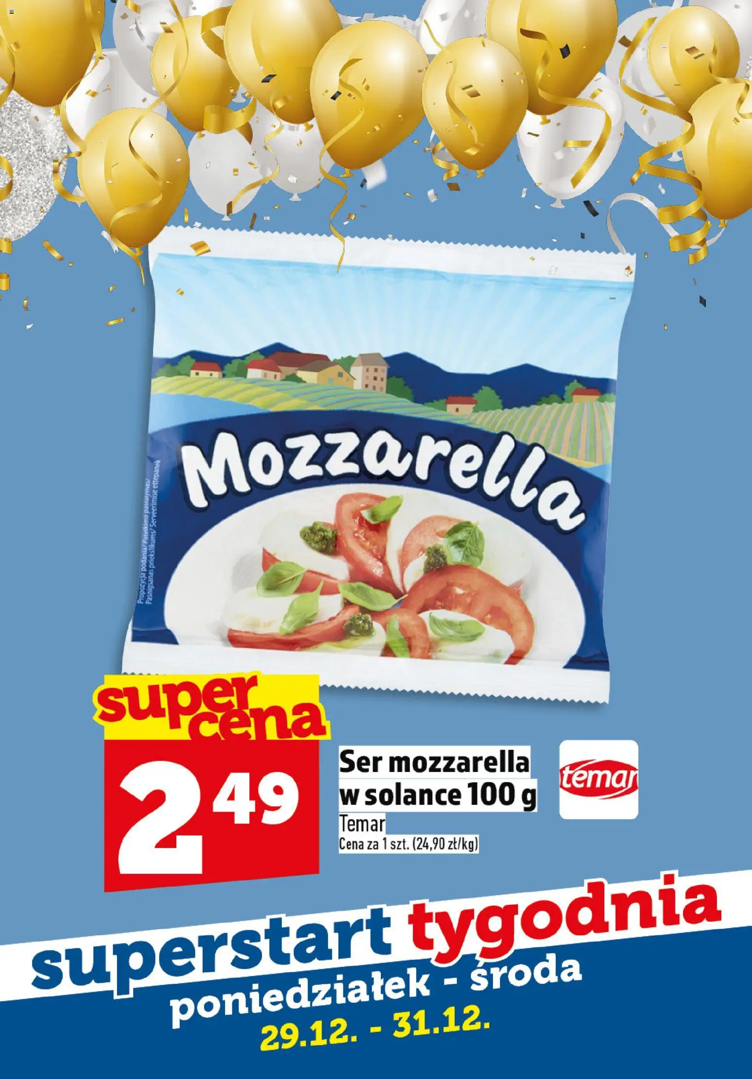 Topaz Gazetka - Superstart tygodnia od 29.12.2025 | Strona: 7 | Produkty: Ser, Mozzarella