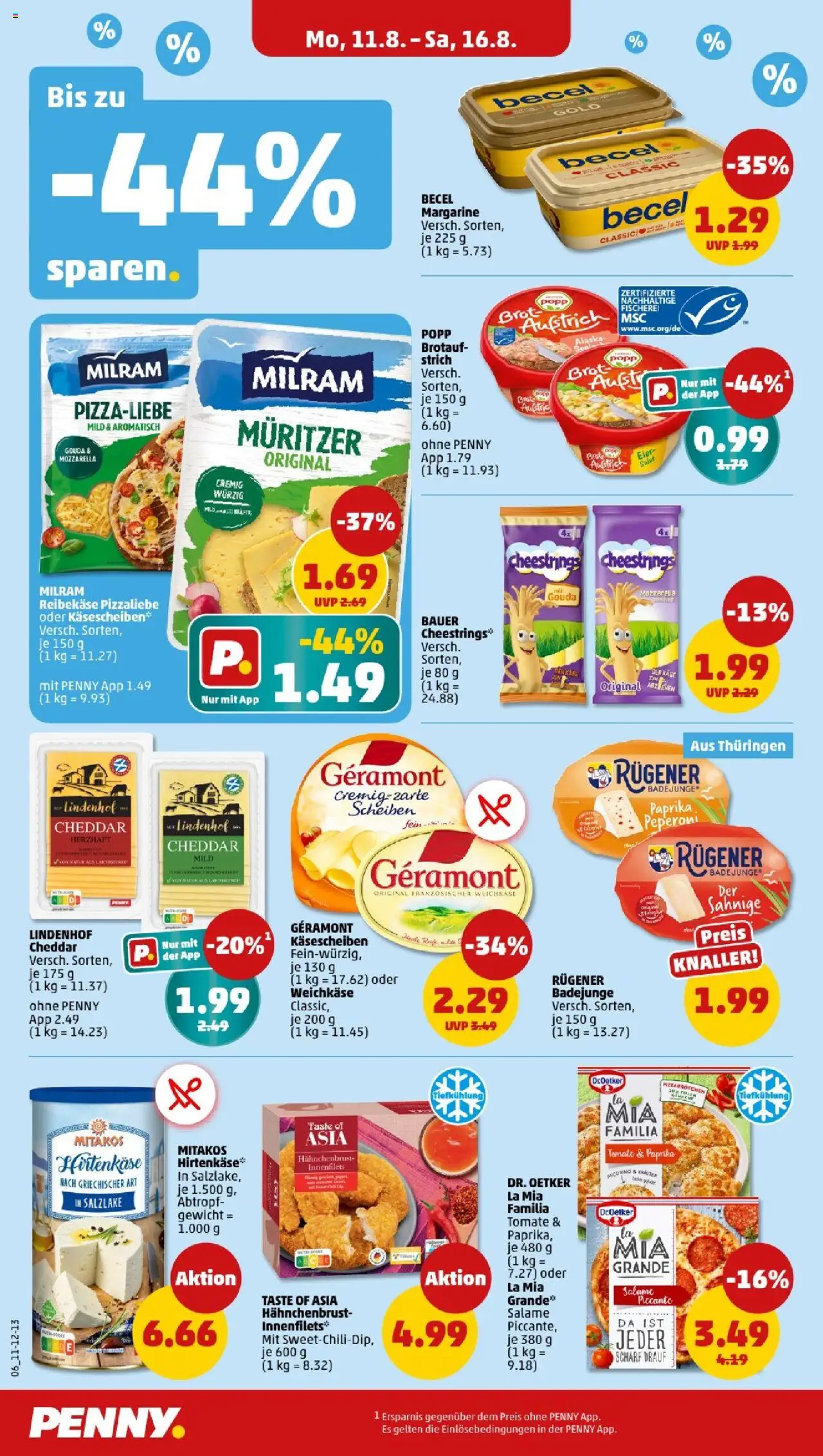 Penny - Sachsen-Anhalt - gültig ab dem 11.08.2025 | Seite: 6 | Produkte: Margarine, Becel, Milram, Hahnchenbrust