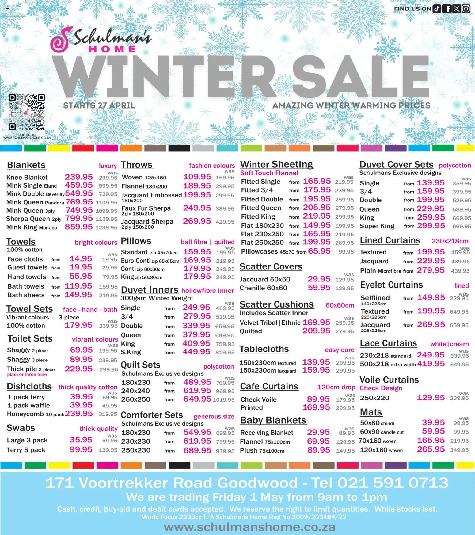 New Schulman's Home catalogue – valid from 27.04.2026 | Page: 1 | Products: Duvet, Blankets, Toilet, Bath