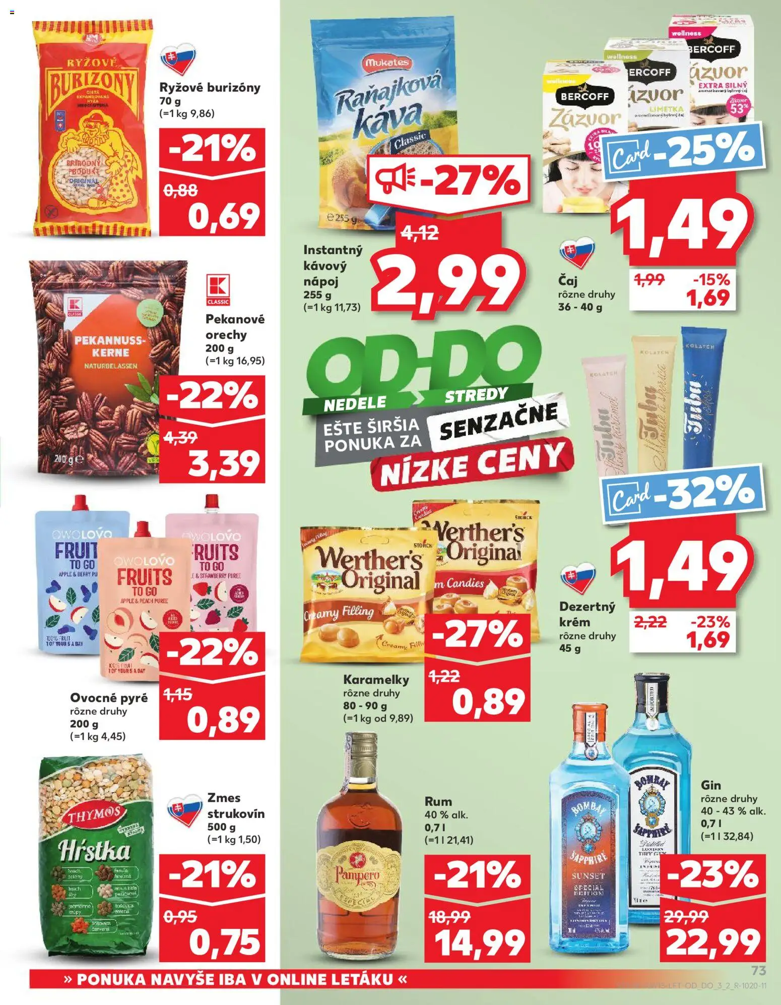 Nové Kaufland akcie – leták je platný od 09.04.2026 | Strana: 73 | Produkty: Limetka, Káva, Čaj, Rum