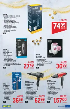 Metro Geschenke Spezial ab 27.11.2025 gültig | Seite: 5 | Produkte: Wasser, Kabel, Haartrockner, Zahnbürste