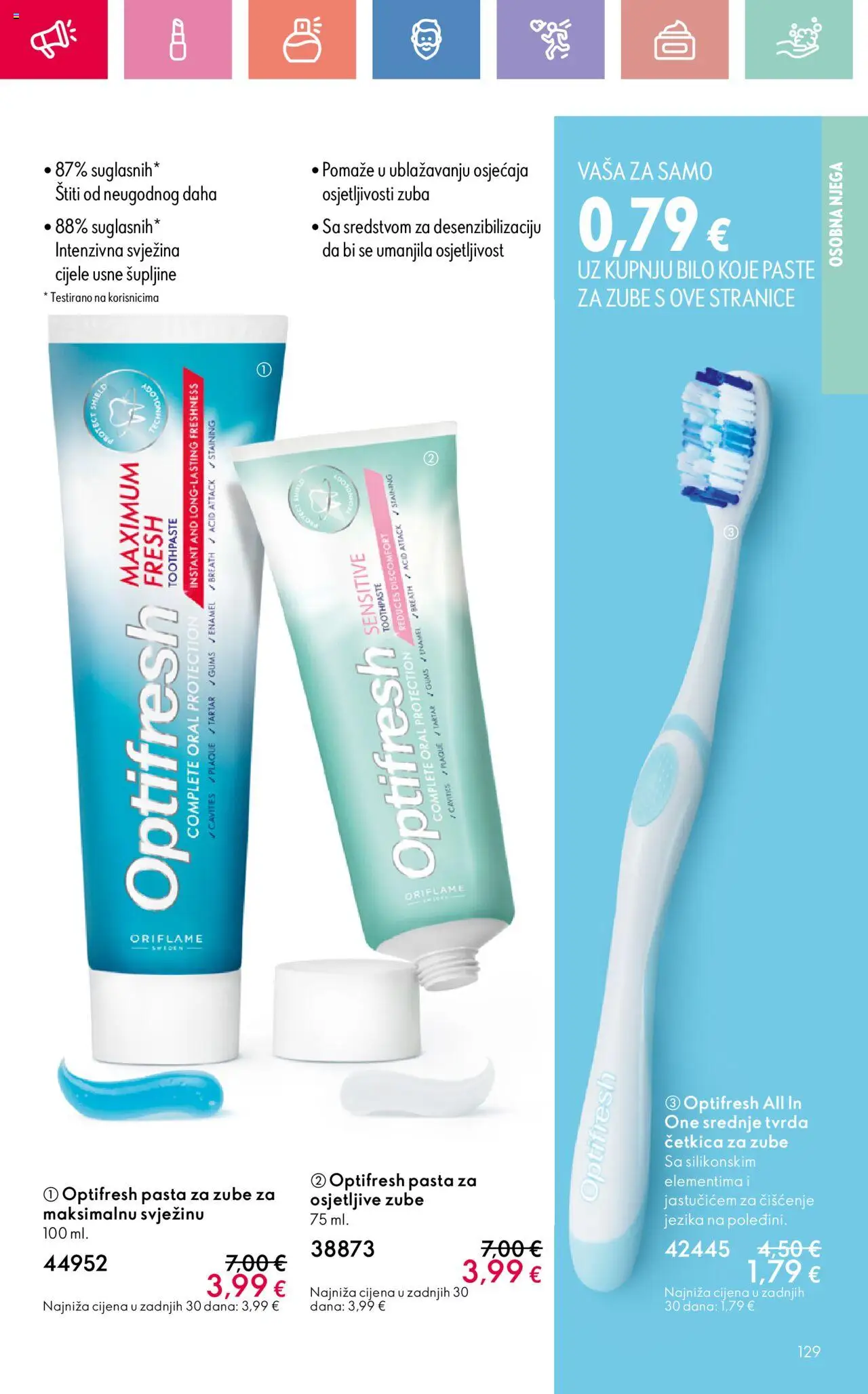 Oriflame katalog | vrijedi od 03.08.2025 | Stranica: 129 | Proizvodi: Pasta za zube, Četkica za zube, Pasta