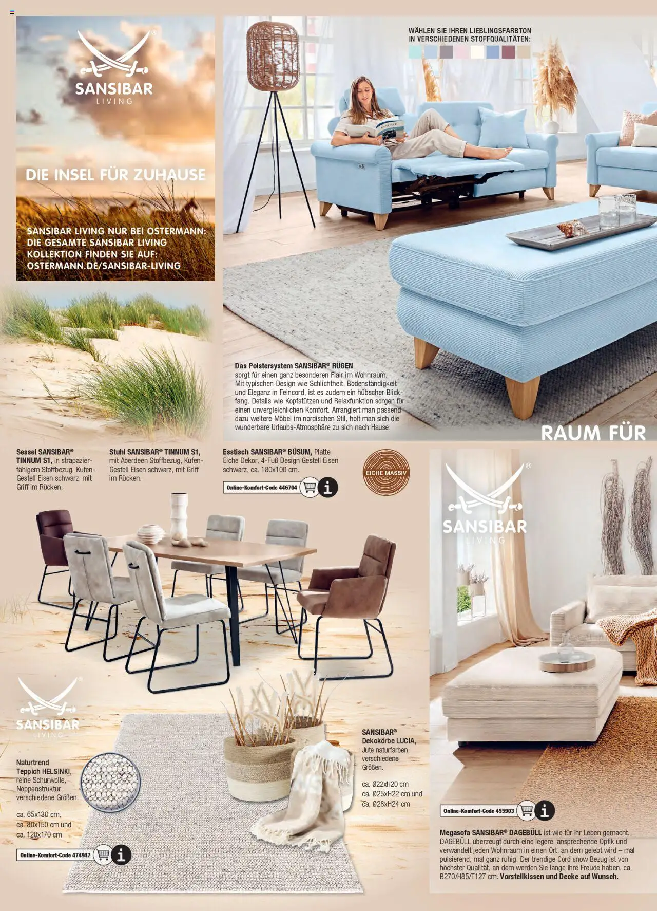 Ostermann Sansibar Living  - gültig ab dem 01.01.2025 | Seite: 8 | Produkte: Decke, Sessel, Stuhl, Teppich