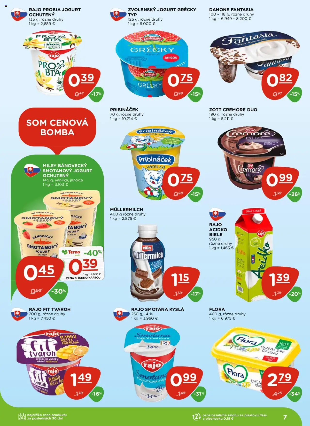 Nové Terno akcie – leták je platný od 16.10.2025 | Strana: 7 | Produkty: Jogurt, Smotana, Mango, Flora