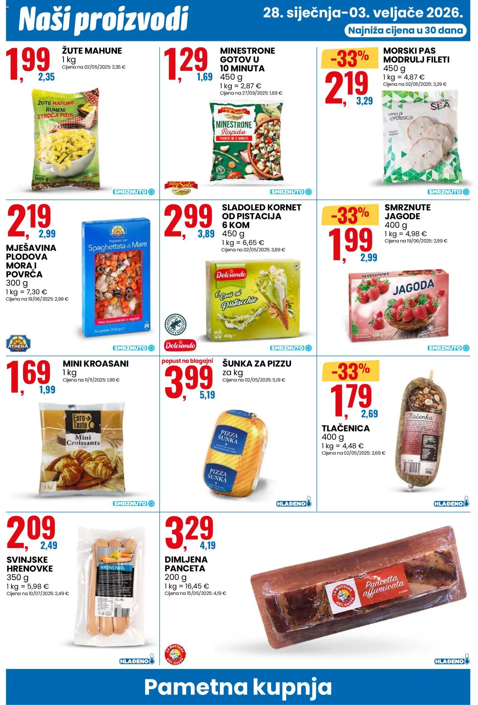 Eurospin katalog | vrijedi od 28.01.2026 | Stranica: 8 | Proizvodi: Pizza, Hrenovke, Sladoled, Kornet