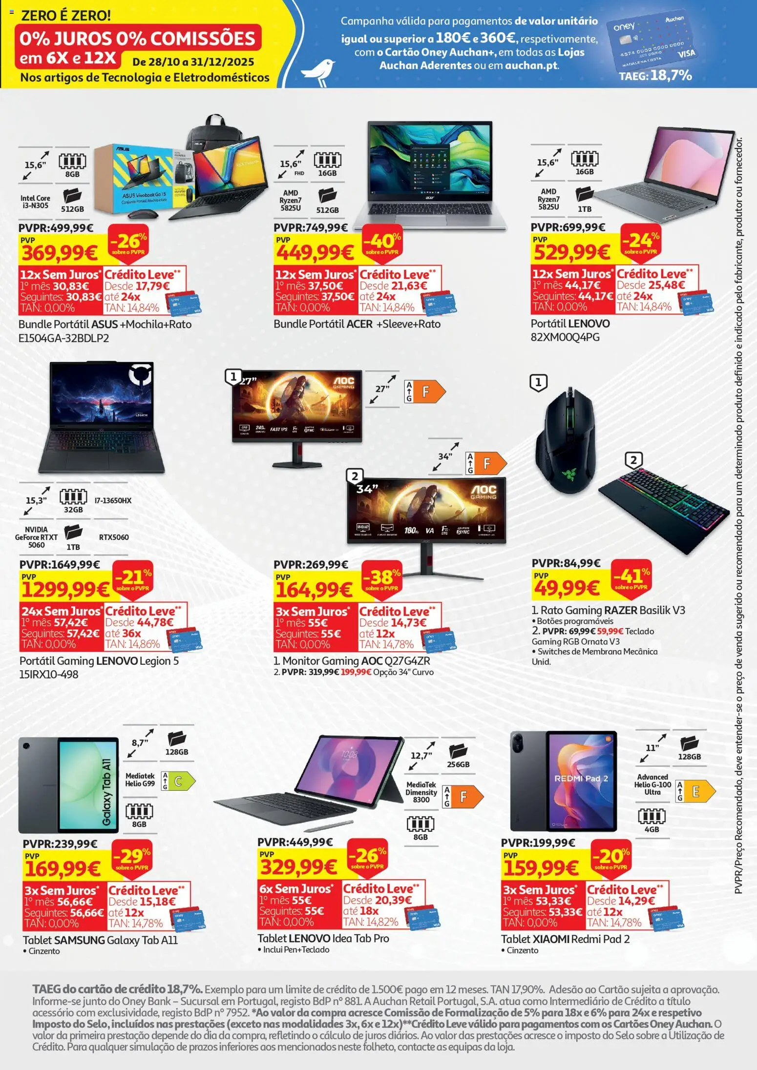 Auchan - Black Friday │ válido de 24.11.2025 | Página: 3 | Produtos: Monitor, Teclado, Tablet
