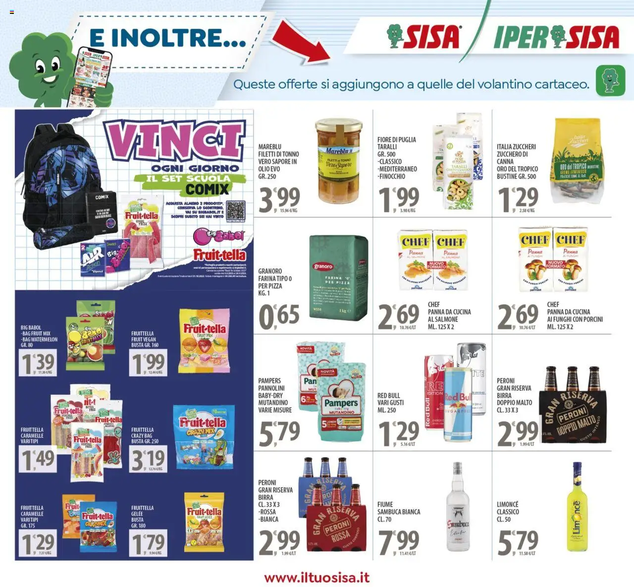 Volantino SISA del 12.09.2025 | Pagina: 21 | Prodotti: Pizza, Birra, Panna, Red Bull
