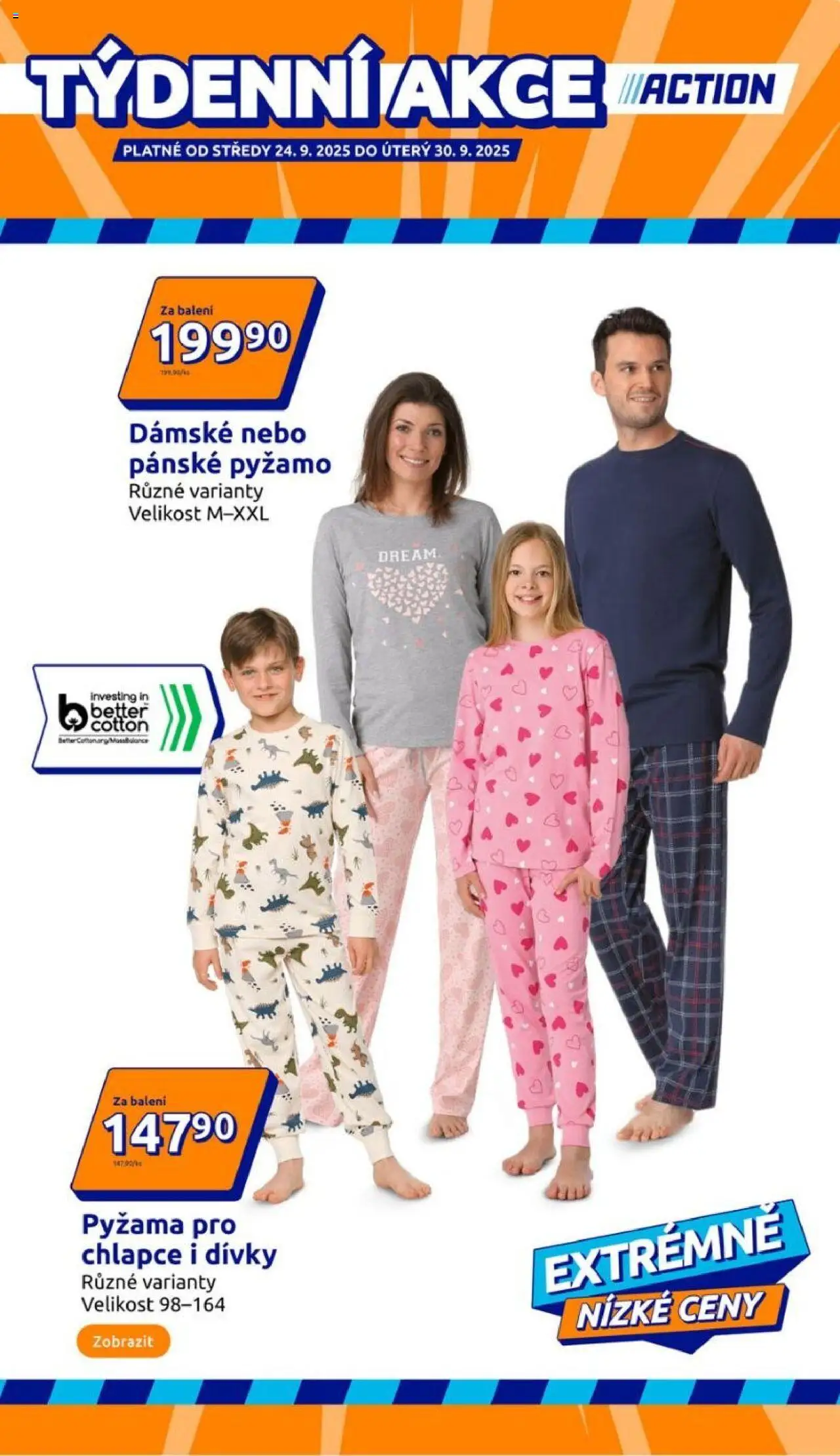 Action leták od 24.09.2025 | Strana: 1 | Produkty: Pyžamo, Pánské pyžamo, Pyžama