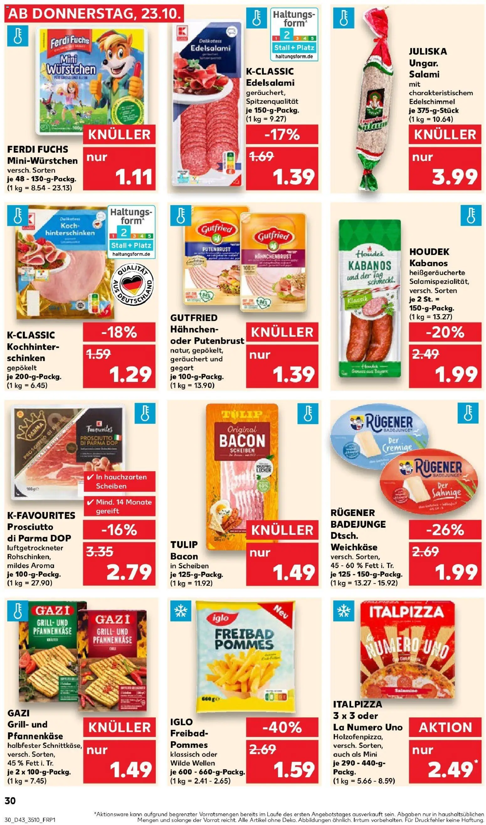 Kaufland prospekt Rudolstadt	 – gültig ab 27.10.2025 | Seite: 30 | Produkte: Grill, Hahnchen, Iglo, Schinken