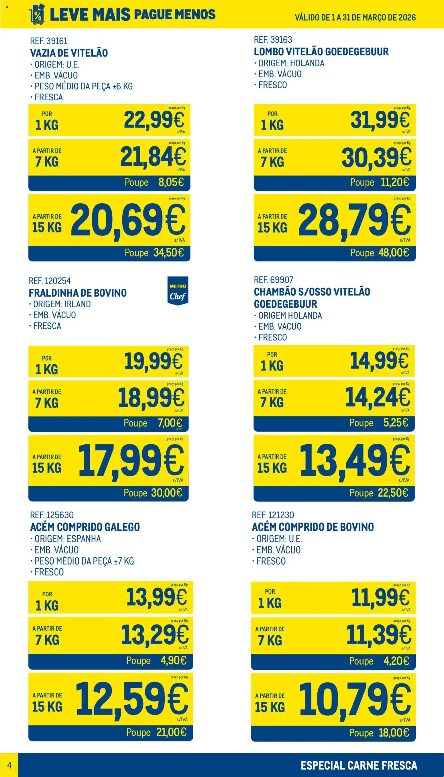 Makro Leve Mais Pague Menos - Carne Fresca │ válido de 01.03.2026 | Página: 4 | Produtos: Lombo, Carne