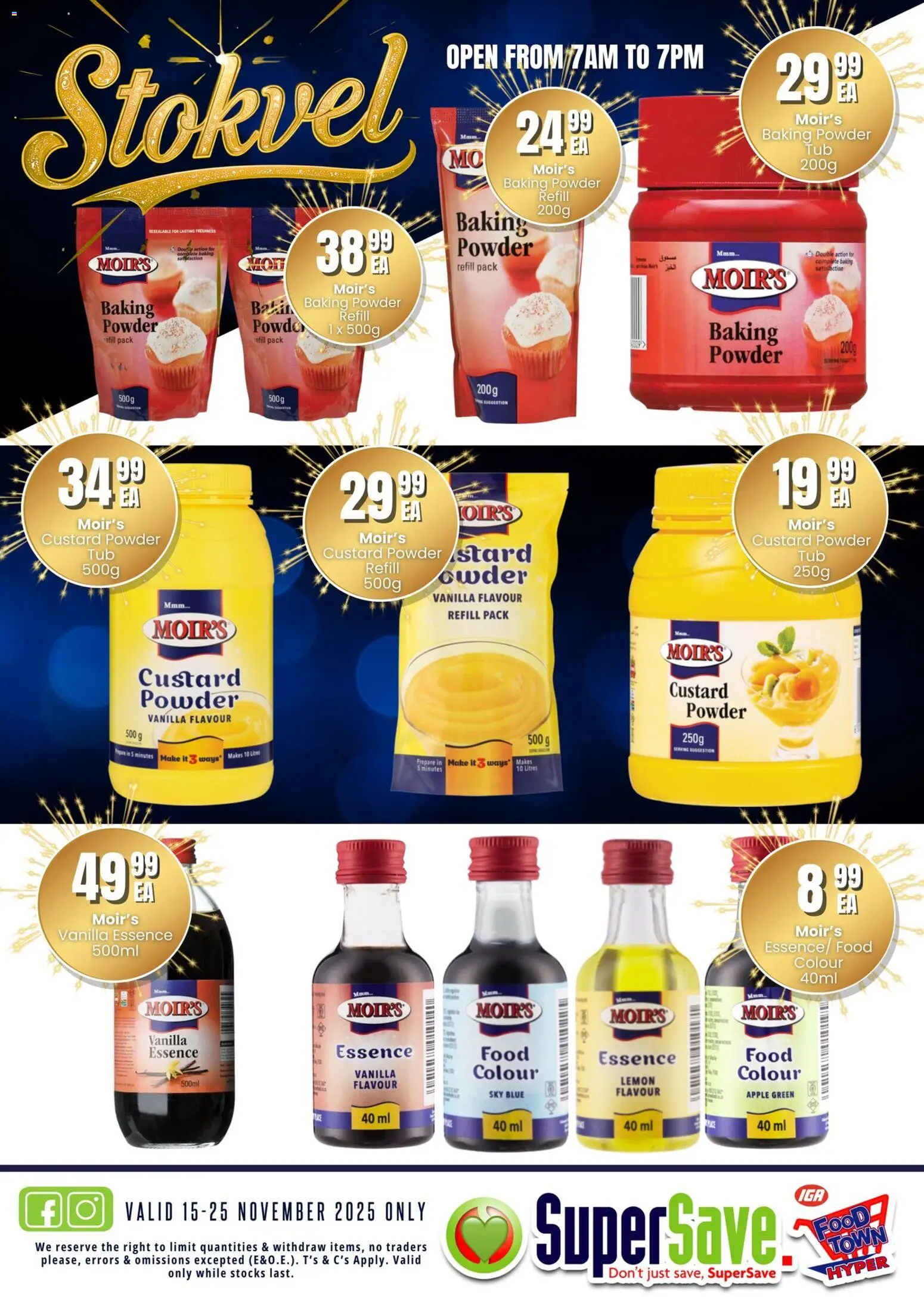 New Super Save catalogue – valid from 15.11.2025 | Page: 52 | Products: Vanilla essence, Custard, Baking powder, Lemon