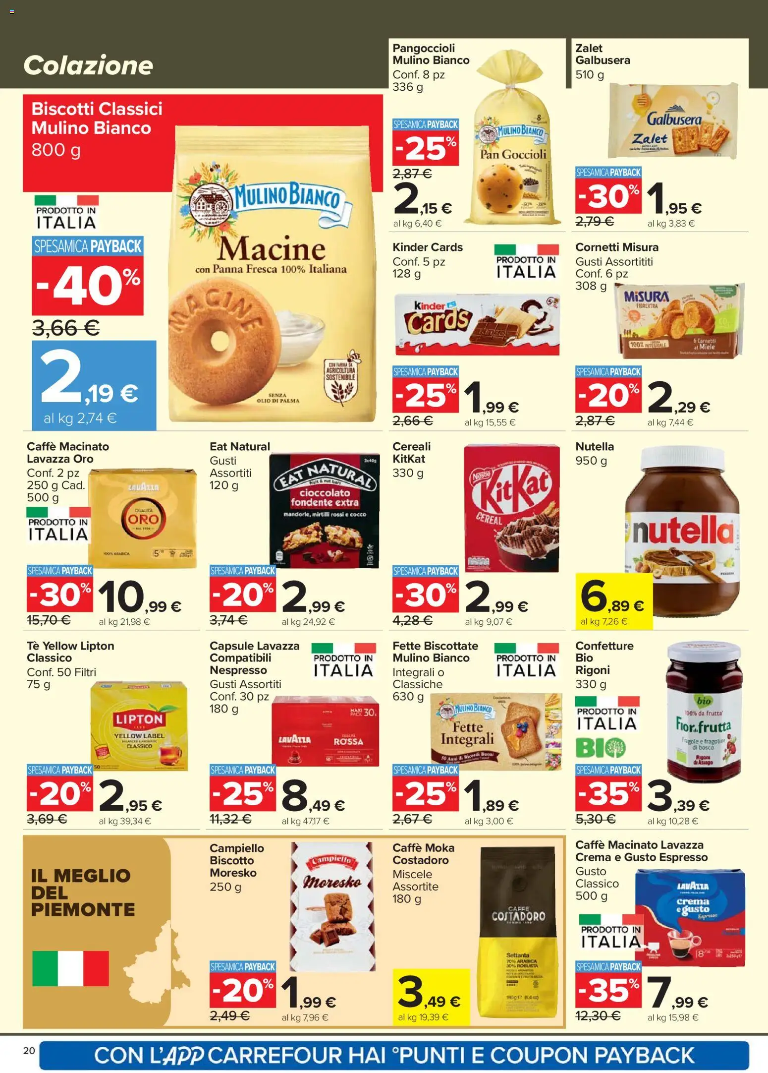 Volantino Carrefour del 24.03.2026 | Pagina: 20 | Prodotti: Panna, Biscotti, Nutella, Mirtilli