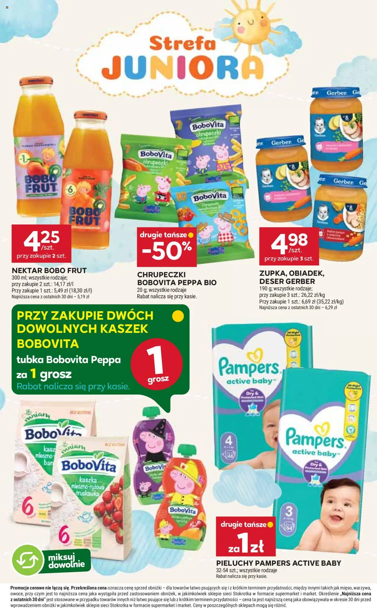 Stokrotka Gazetka - Market od 02.10.2025 | Strona: 30 | Produkty: Pieluchy Pampers Active Baby, Stokrotka, Pampers, Bobo frut