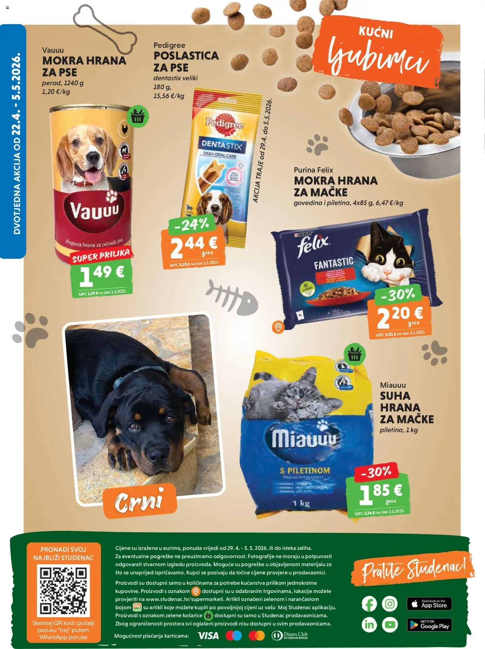 Studenac katalog | vrijedi od 29.04.2026 | Stranica: 40 | Proizvodi: Govedina, Hrana za mačke