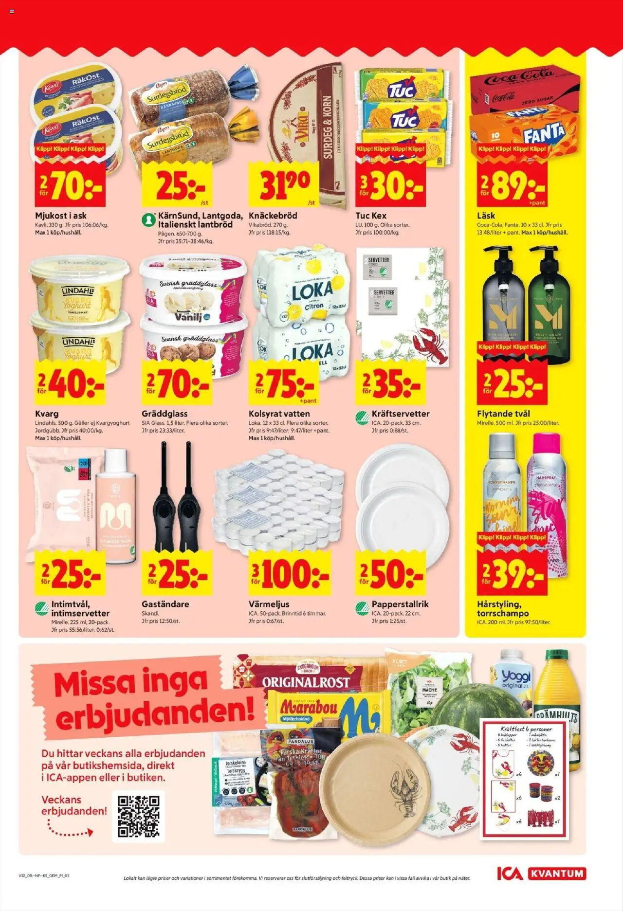 ICA Kvantum reklamblad aktuell från 04.08.2025 | Sida: 5 | Produkter: Loka, Tvål, Lantbröd, Mjukost