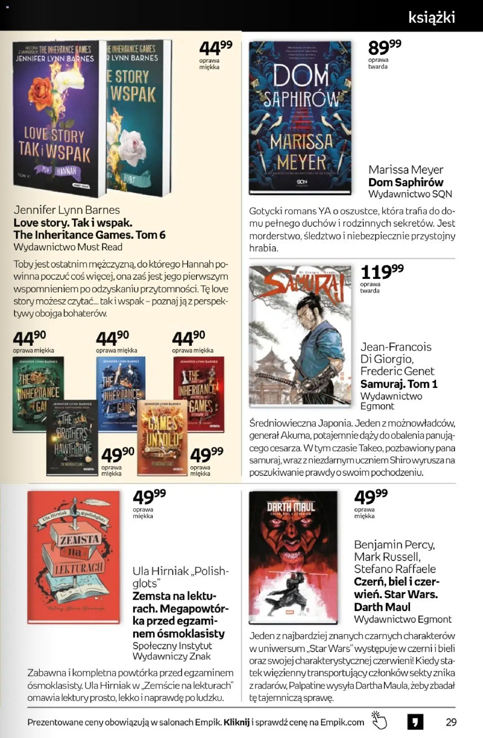 Empik promocje - Tom kultury Książki od 25.02.2026 | Strona: 29 | Produkty: Książki
