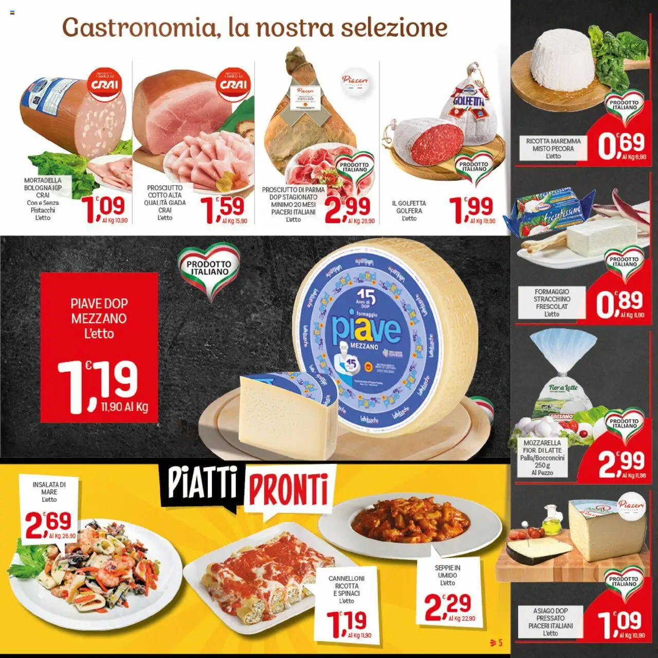 Volantino CRAI del 04.09.2025 | Pagina: 5 | Prodotti: Insalata, Formaggio, Mortadella, Stracchino