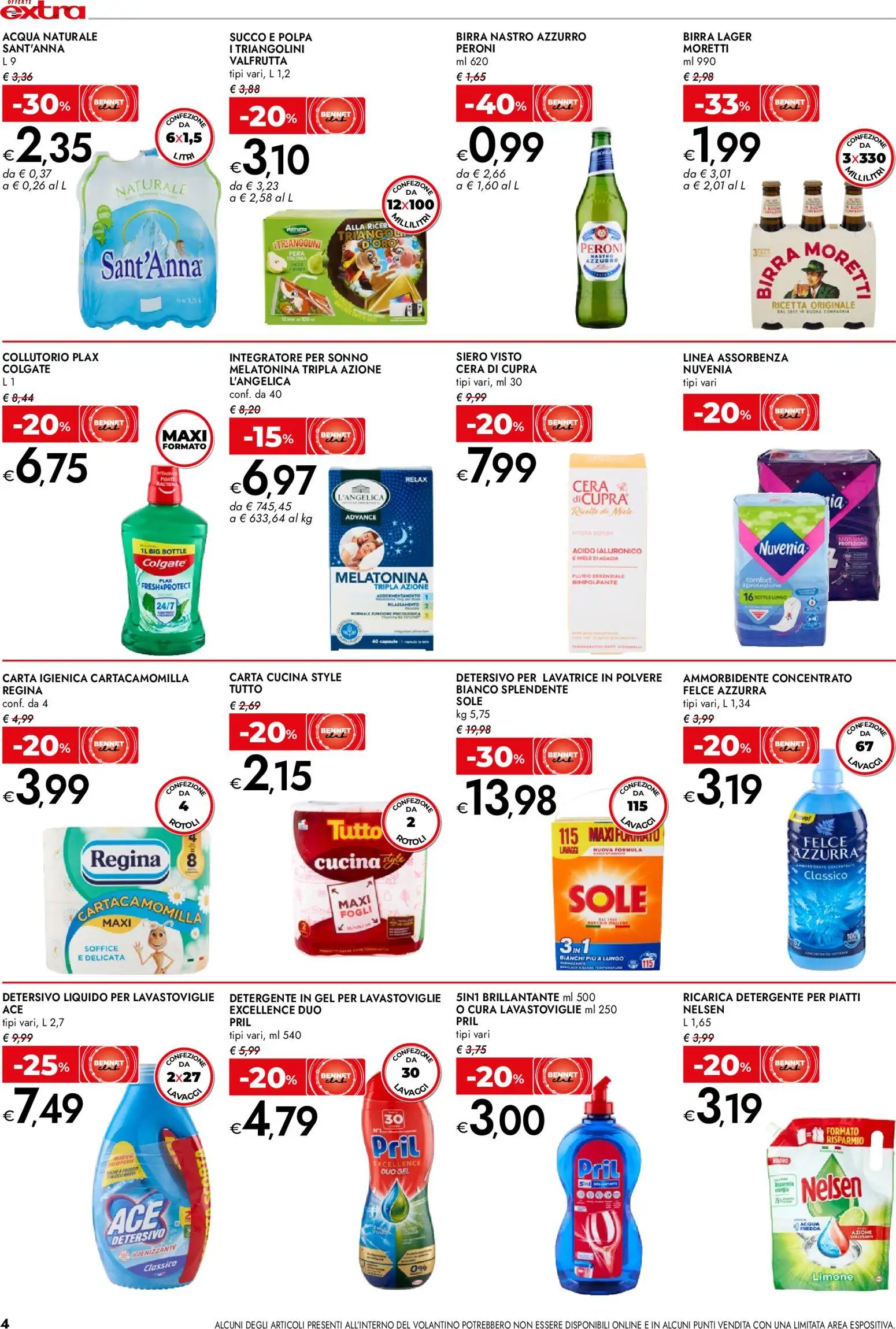 Volantino bennet del 24.11.2025 | Pagina: 4 | Prodotti: Birra, Lavastoviglie, Acqua naturale, Miele