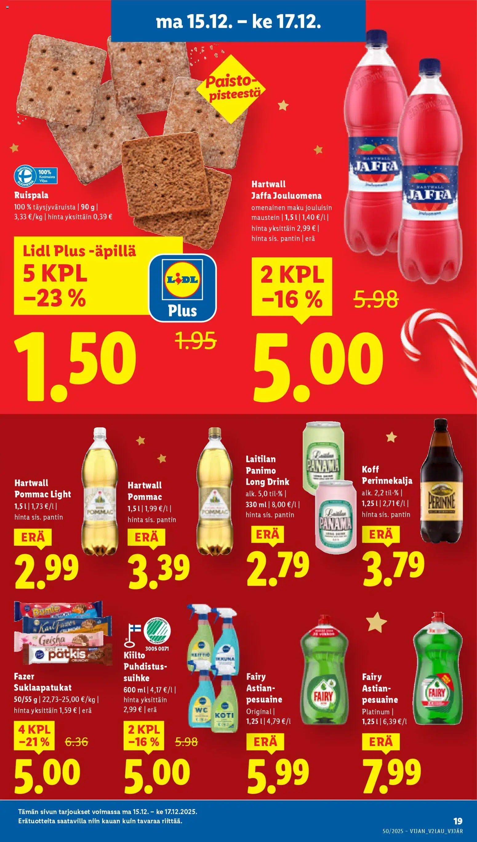Lidl tarjoukset - Helsinki – voimassa 11.12.2025 alkaen | Sivu: 21 | Tuotteet: Pesuaine, Suklaapatukat