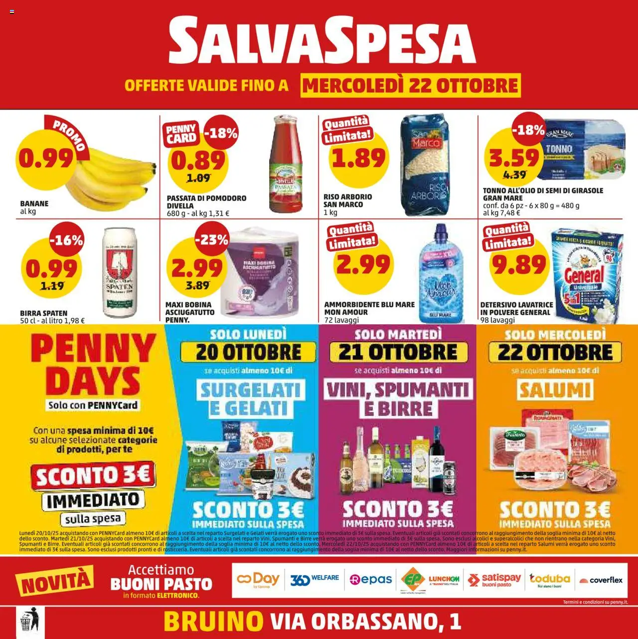 Volantino PENNY del 09.10.2025 | Pagina: 20 | Prodotti: Birra, Ammorbidente, Tè, Asciugatutto
