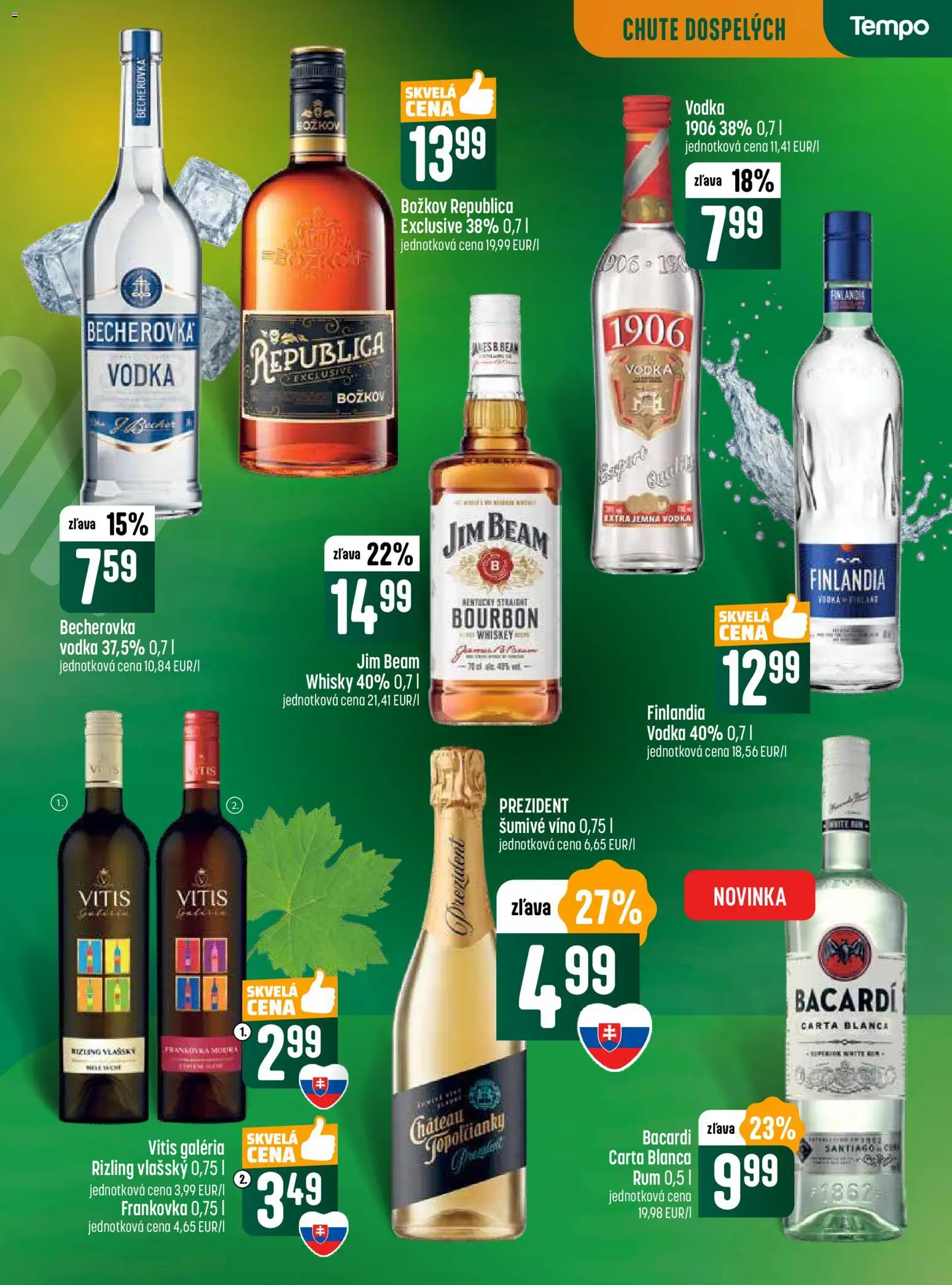 Nové COOP Jednota akcie – leták je platný od 06.11.2025 | Strana: 21 | Produkty: Jim Beam, Republica, Vodka, Bacardi