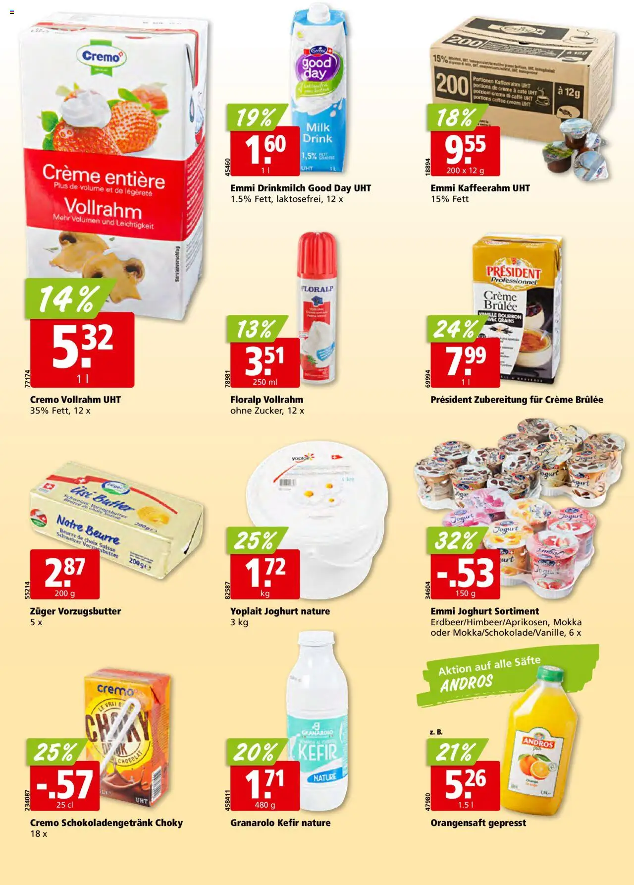 Aligro Aktionen – gültig ab 13.10.2025 | Seite: 14 | Produkte: Orangensaft, Joghurt, Bourbon, Creme