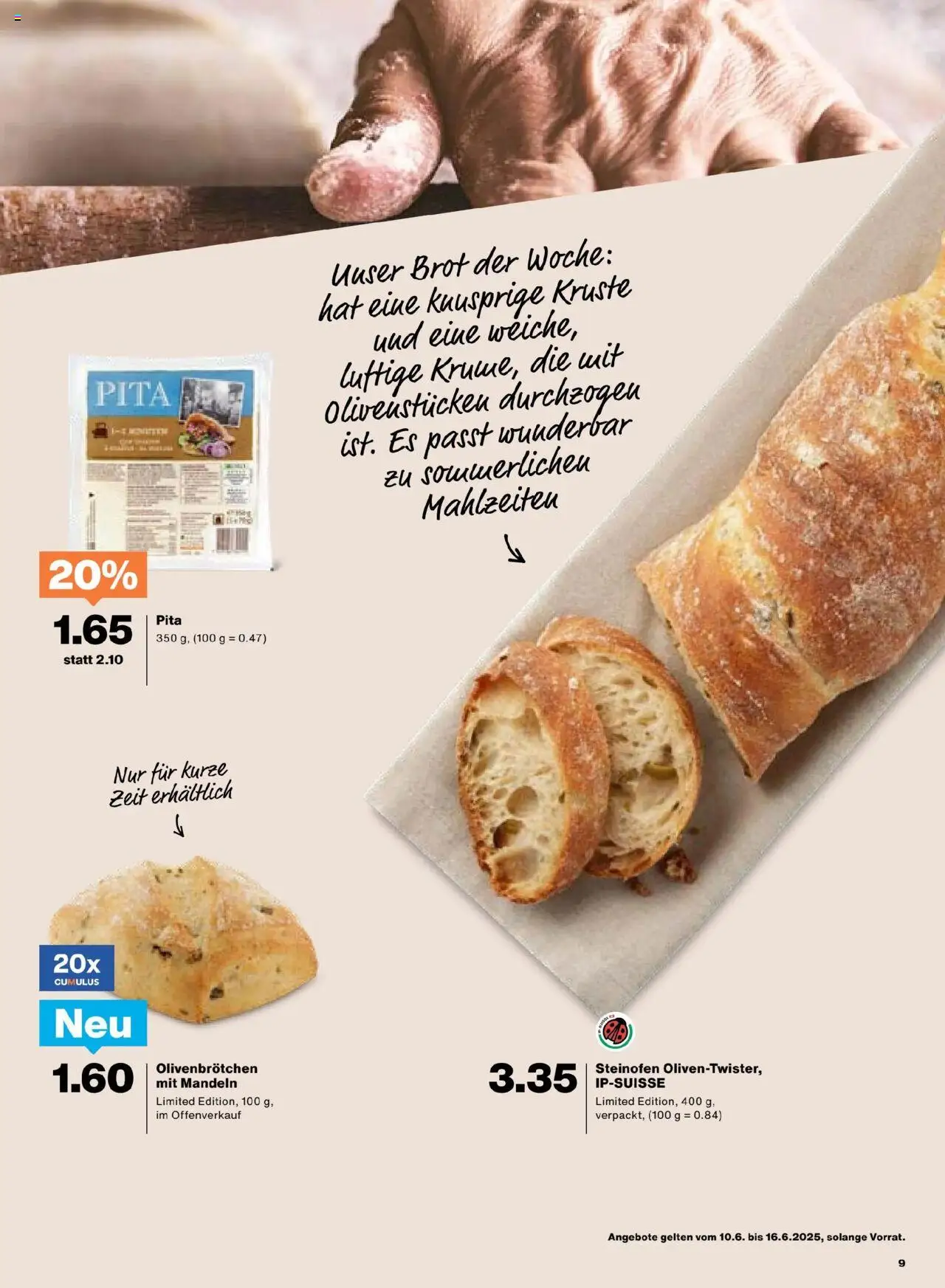 Migros Aktionen ab 10.06.2025 | Seite: 9 | Produkte: Brot