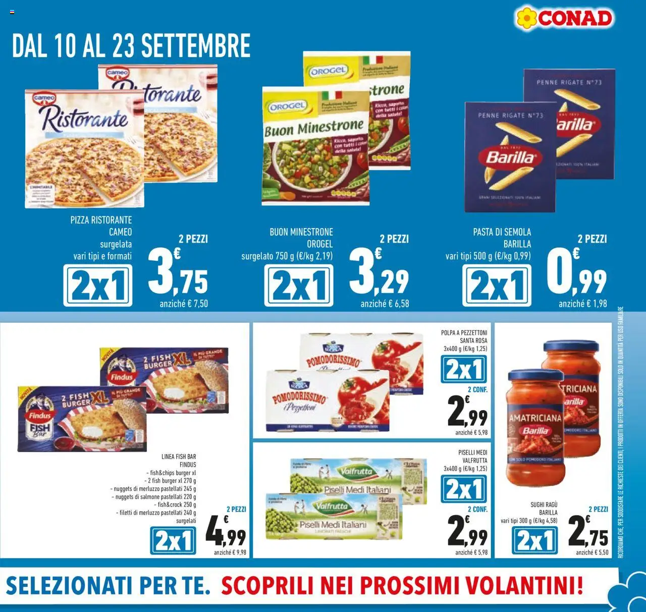 Volantino Conad del 10.09.2025 | Pagina: 3 | Prodotti: Pizza, Nuggets, Pasta, Penne