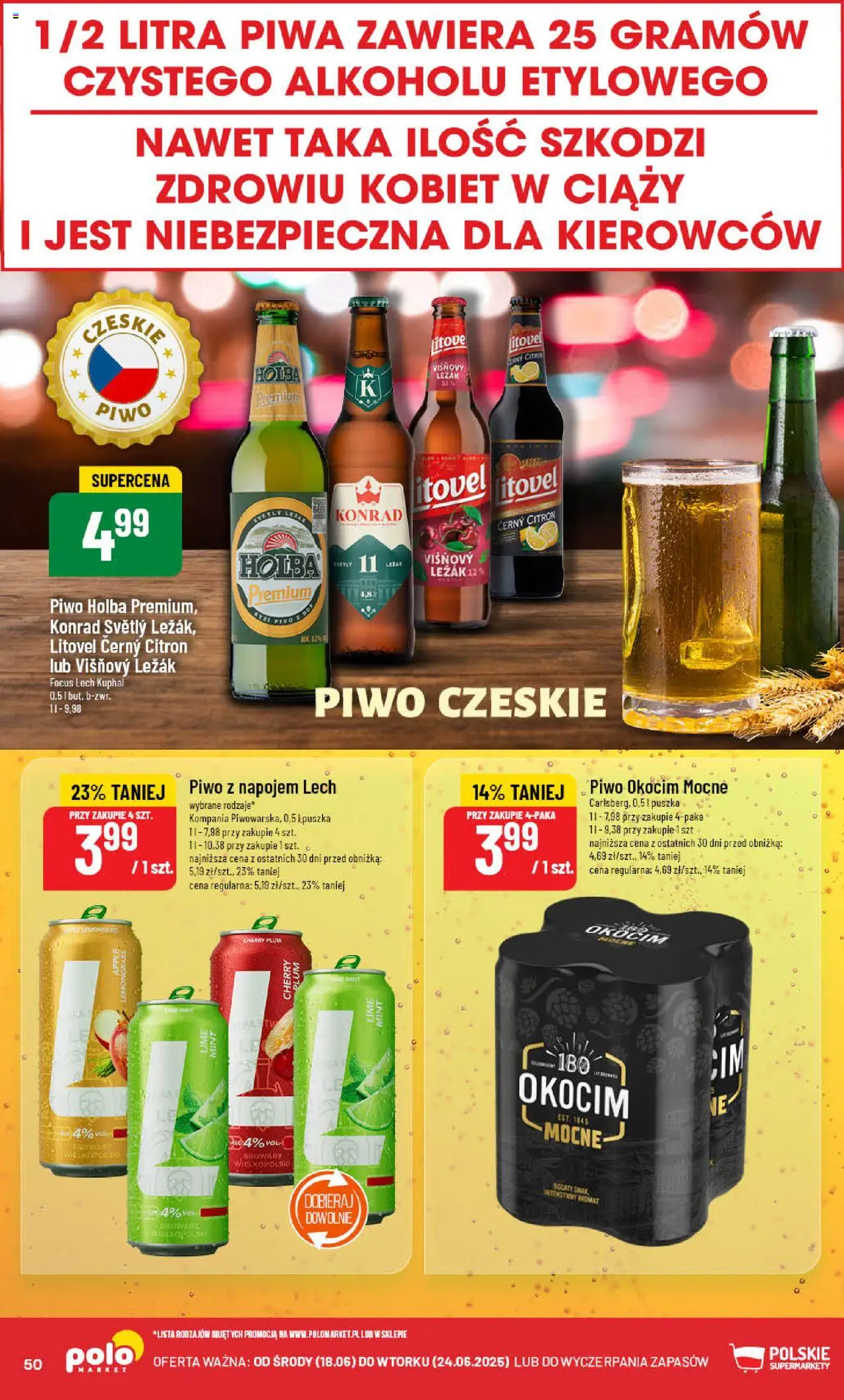 POLOmarket Gazetka od 18.06.2025 | Strona: 50 | Produkty: Leżak, Piwo