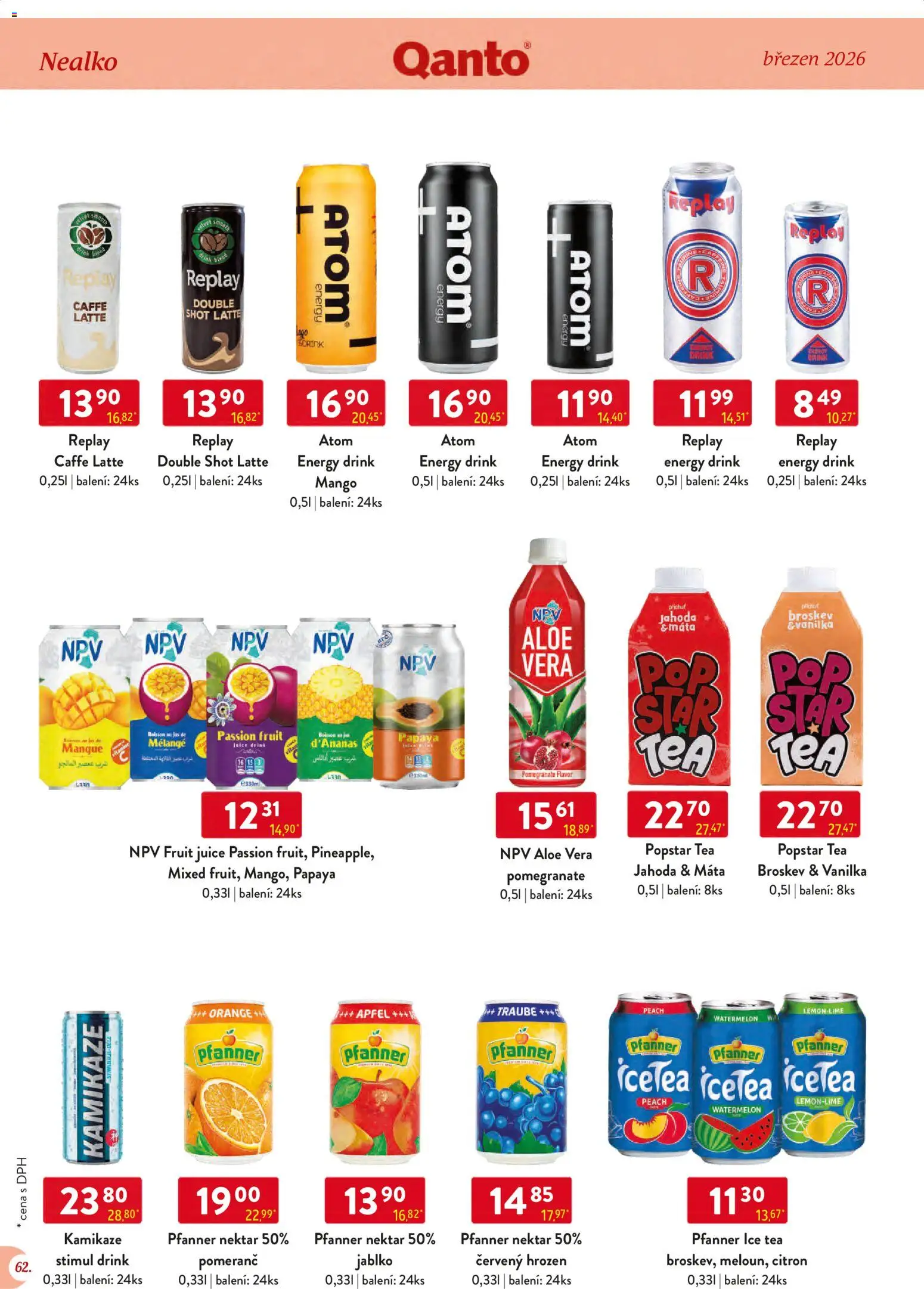 Astur & Qanto leták - Velkoobchod 03/2026 od 01.03.2026 | Strana: 62 | Produkty: Mango, Citron, Ice tea, Energy drink