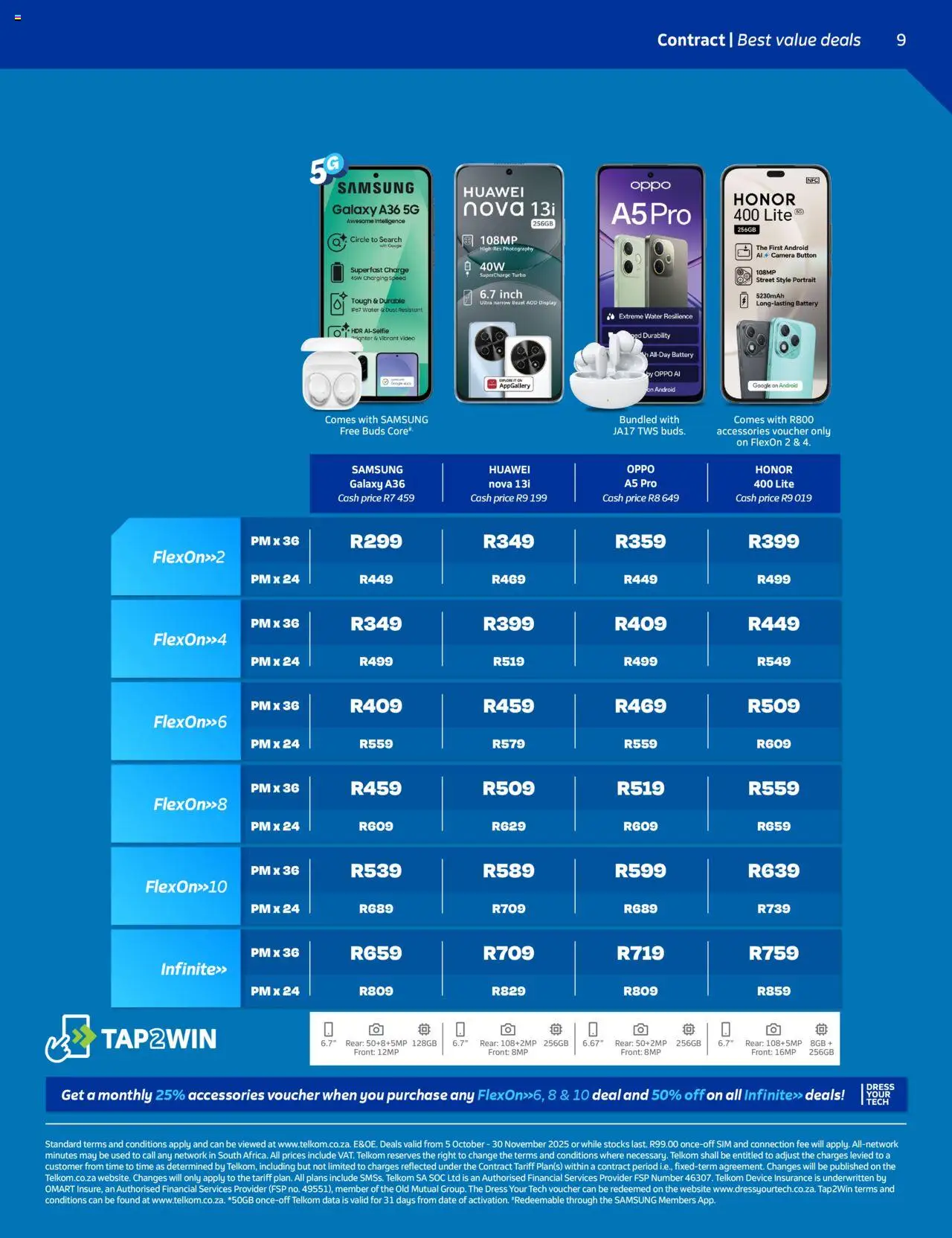 New Telkom catalogue – valid from 05.10.2025 | Page: 9 | Products: Dress, Data, Camera, Battery