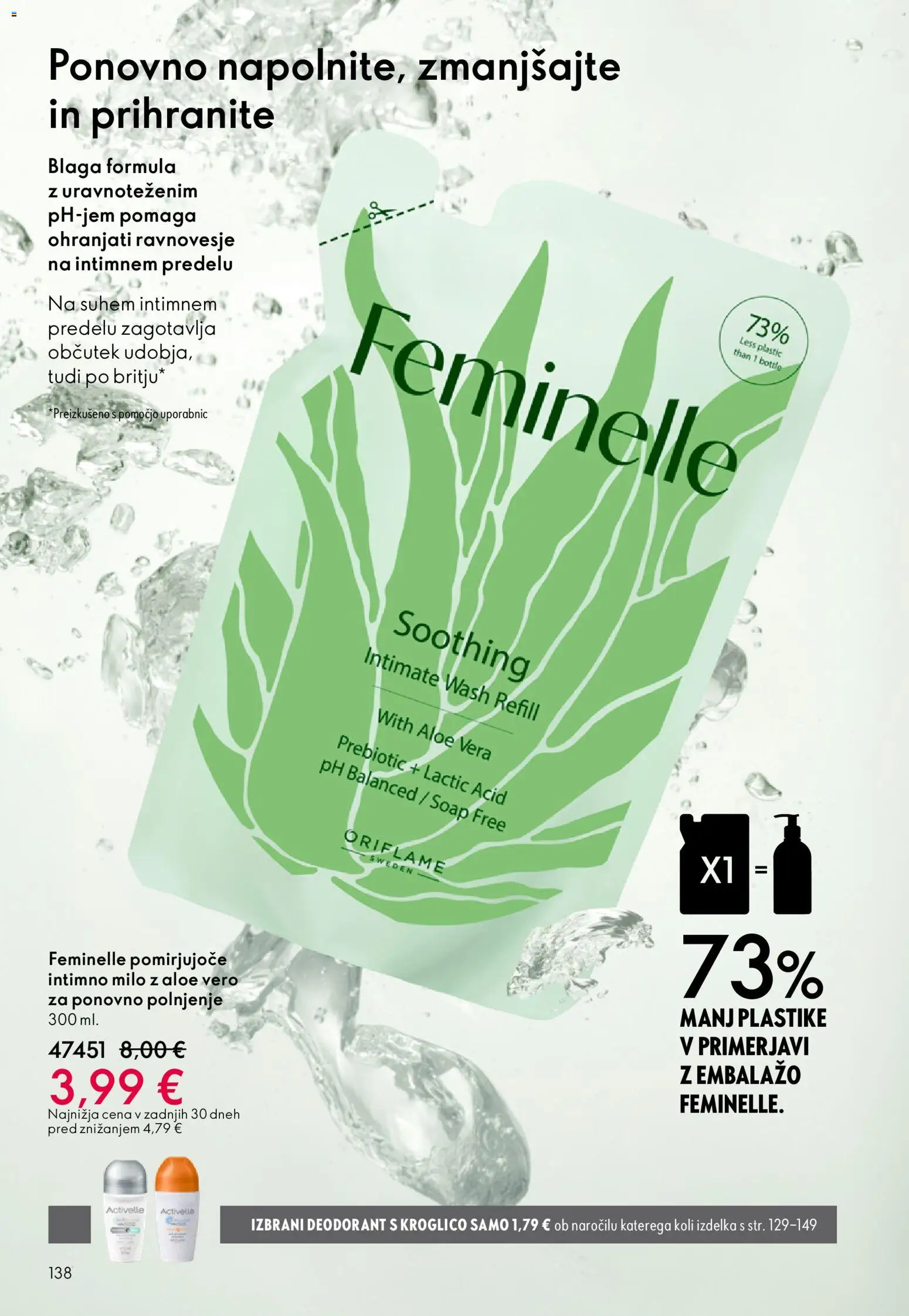 Novi Oriflame katalog ponudbe – veljaven od 11.03.2026 | Stran: 138 | Izdelki: Intimno milo, Milo, Deodorant