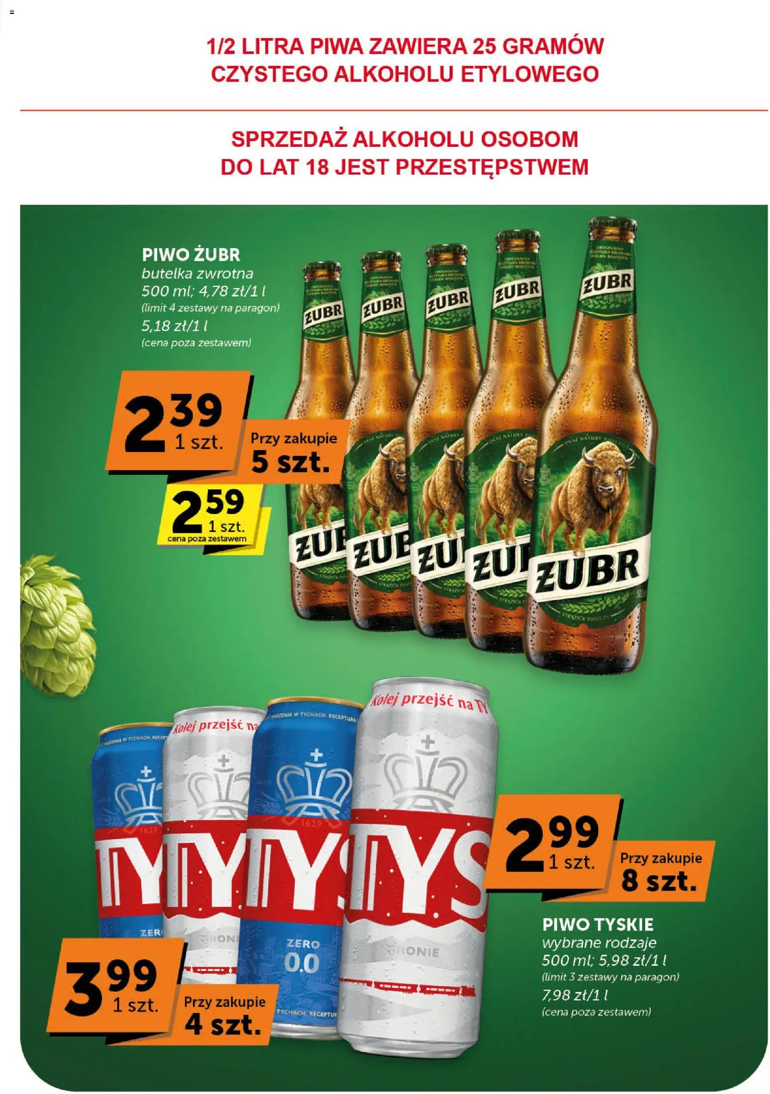 Groszek Gazetka - Minimarket od 13.11.2025 | Strona: 24 | Produkty: Piwo żubr, Tyskie, Piwo