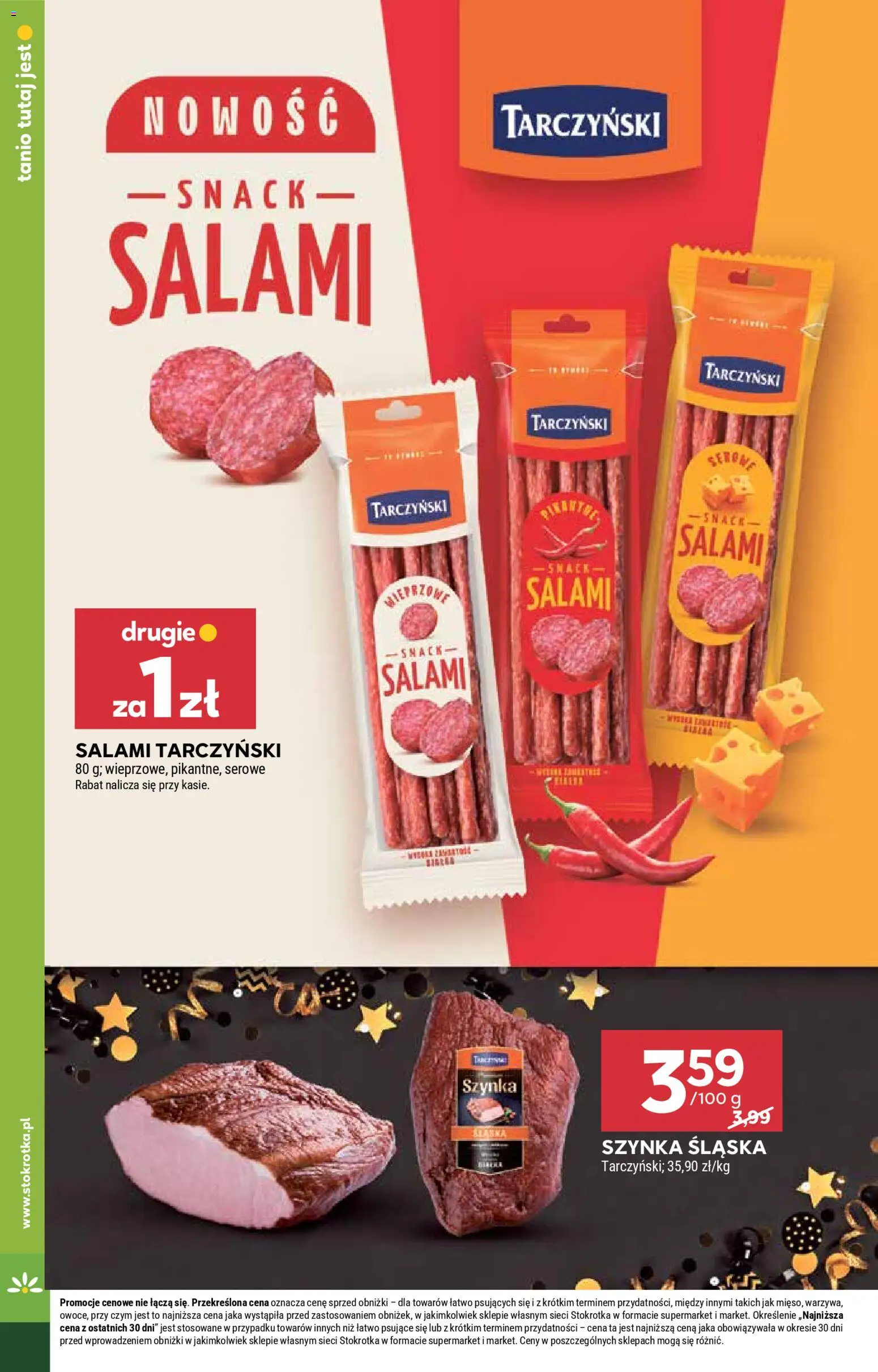 Stokrotka Gazetka od 29.12.2025 | Strona: 18 | Produkty: Stokrotka, Szynka, Salami