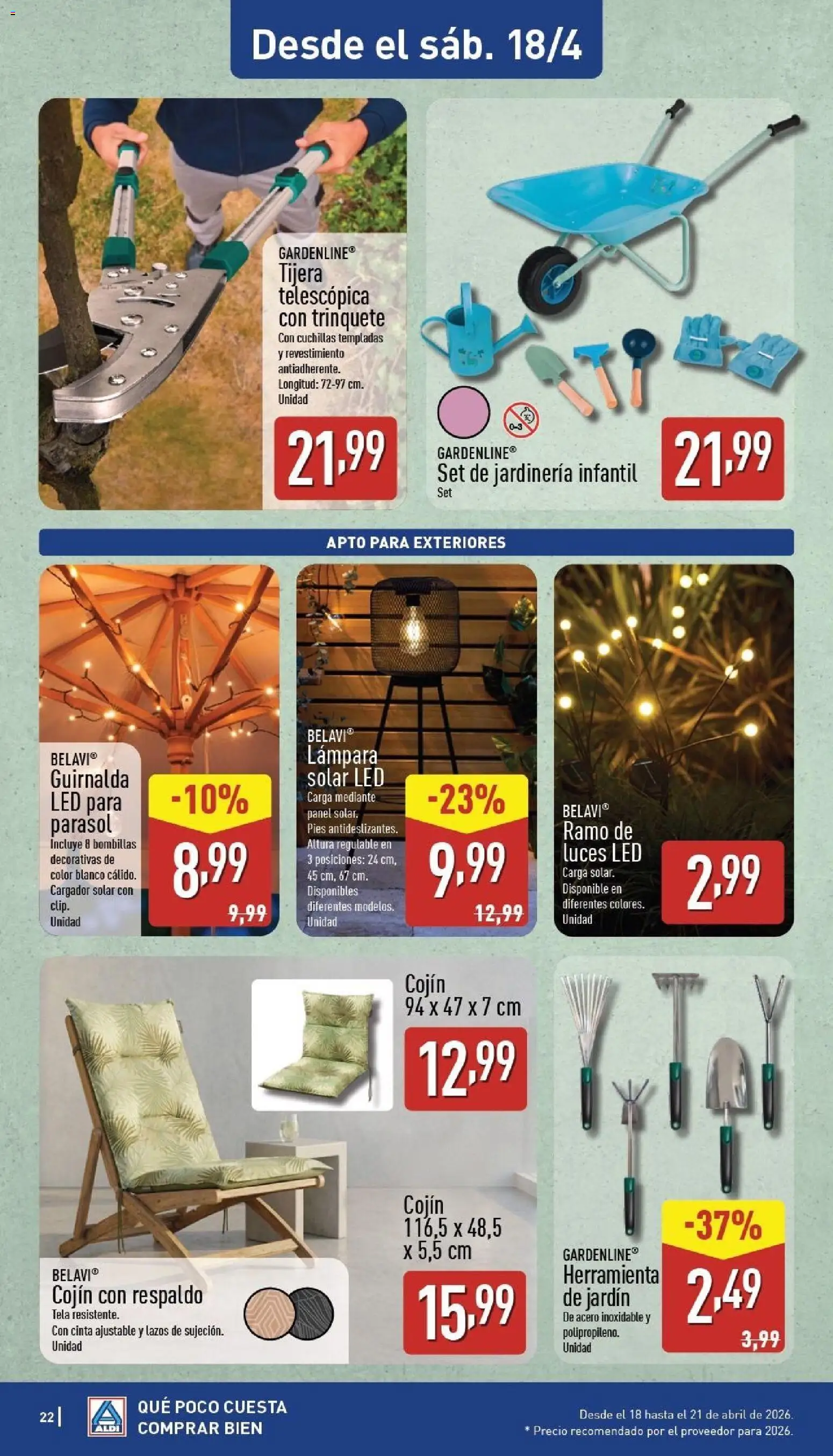 Aldi folleto Baleares │ válido desde el 13.04.2026 | Página: 22 | Productos: Cojín, Lámpara