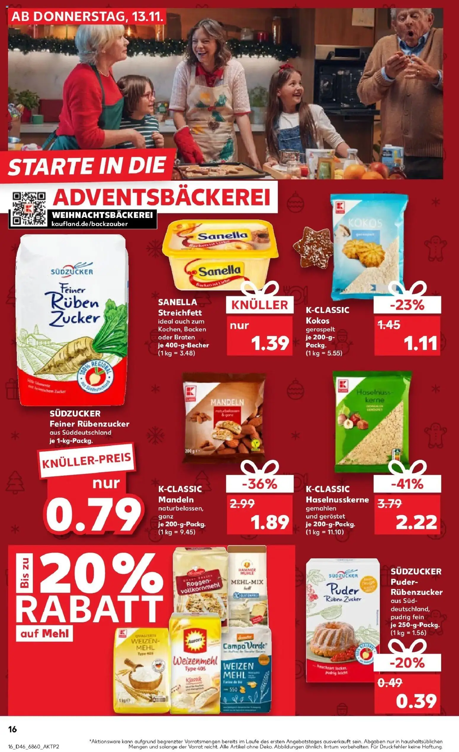 Kaufland prospekt Bad Kreuznach	 – gültig ab 17.11.2025 | Seite: 16 | Produkte: Mühle, Puder, Weizenmehl, Zucker
