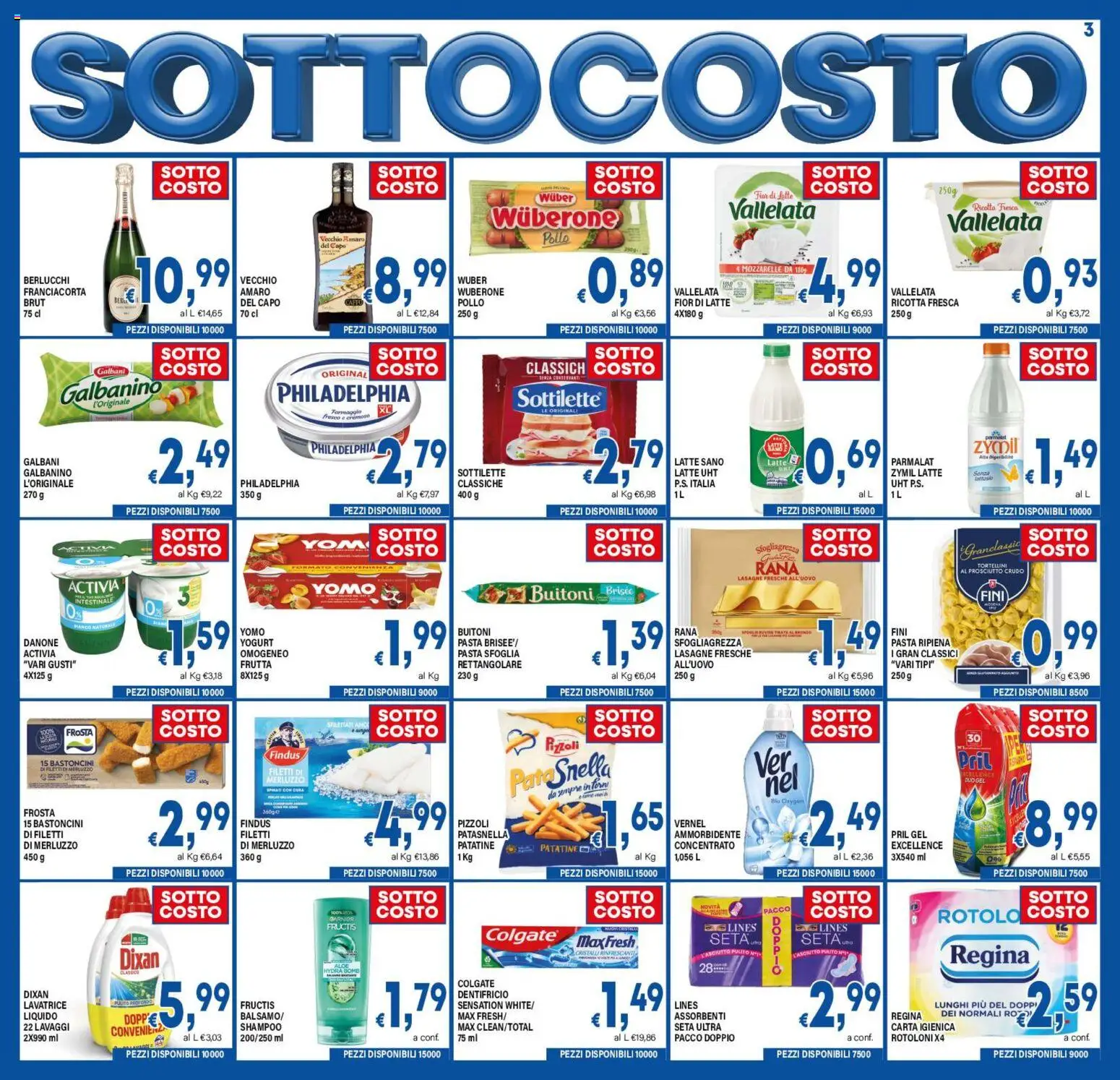 Volantino DEM del 17.03.2026 | Pagina: 3 | Prodotti: Carta igienica, Ammorbidente, Pasta sfoglia, Lavatrice