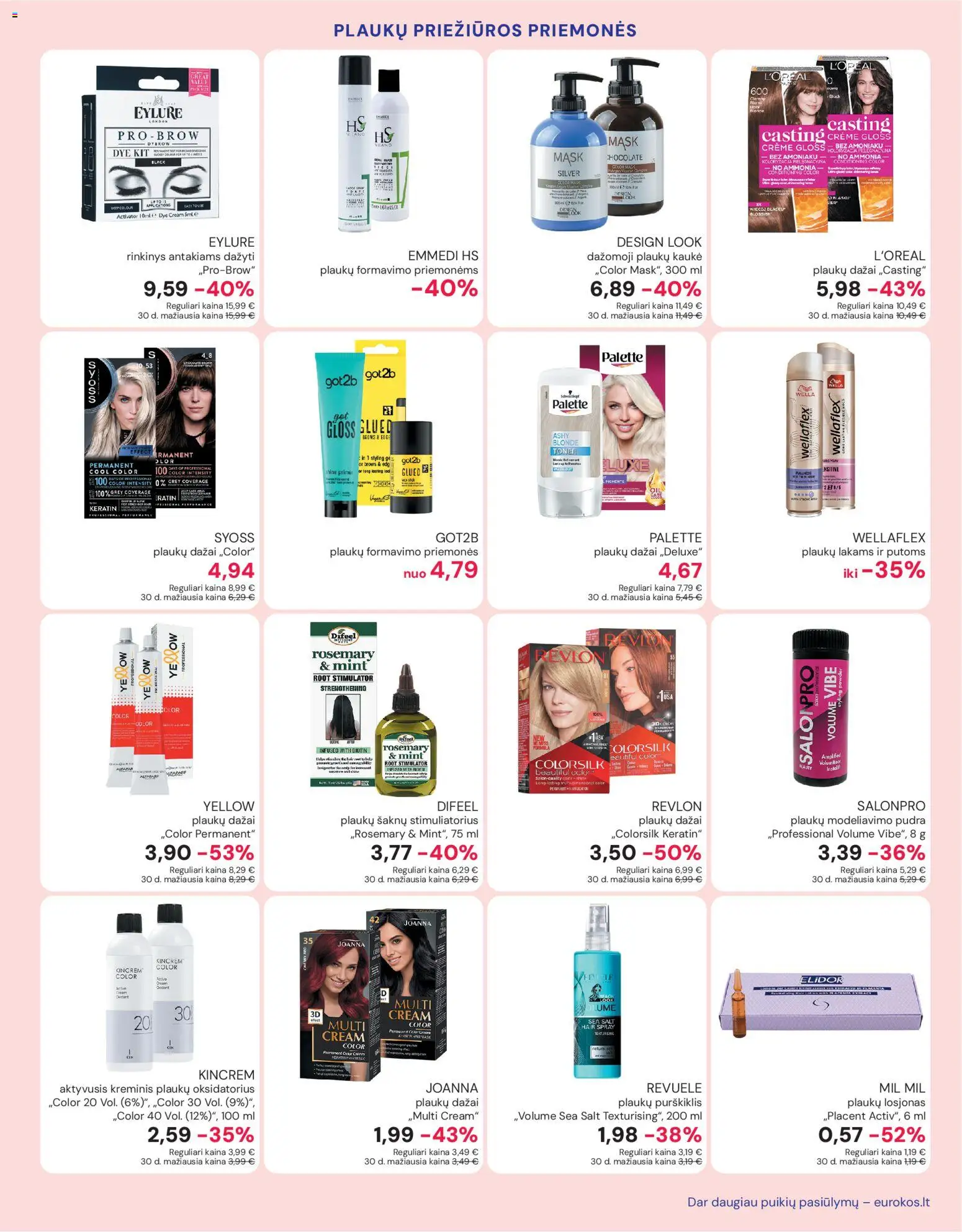 Eurokos akcijos nuo 26.02.2026 | Puslapis: 11 | Prekių: Pudra, Plaukų kaukė, Plaukų dažai, Kaukė