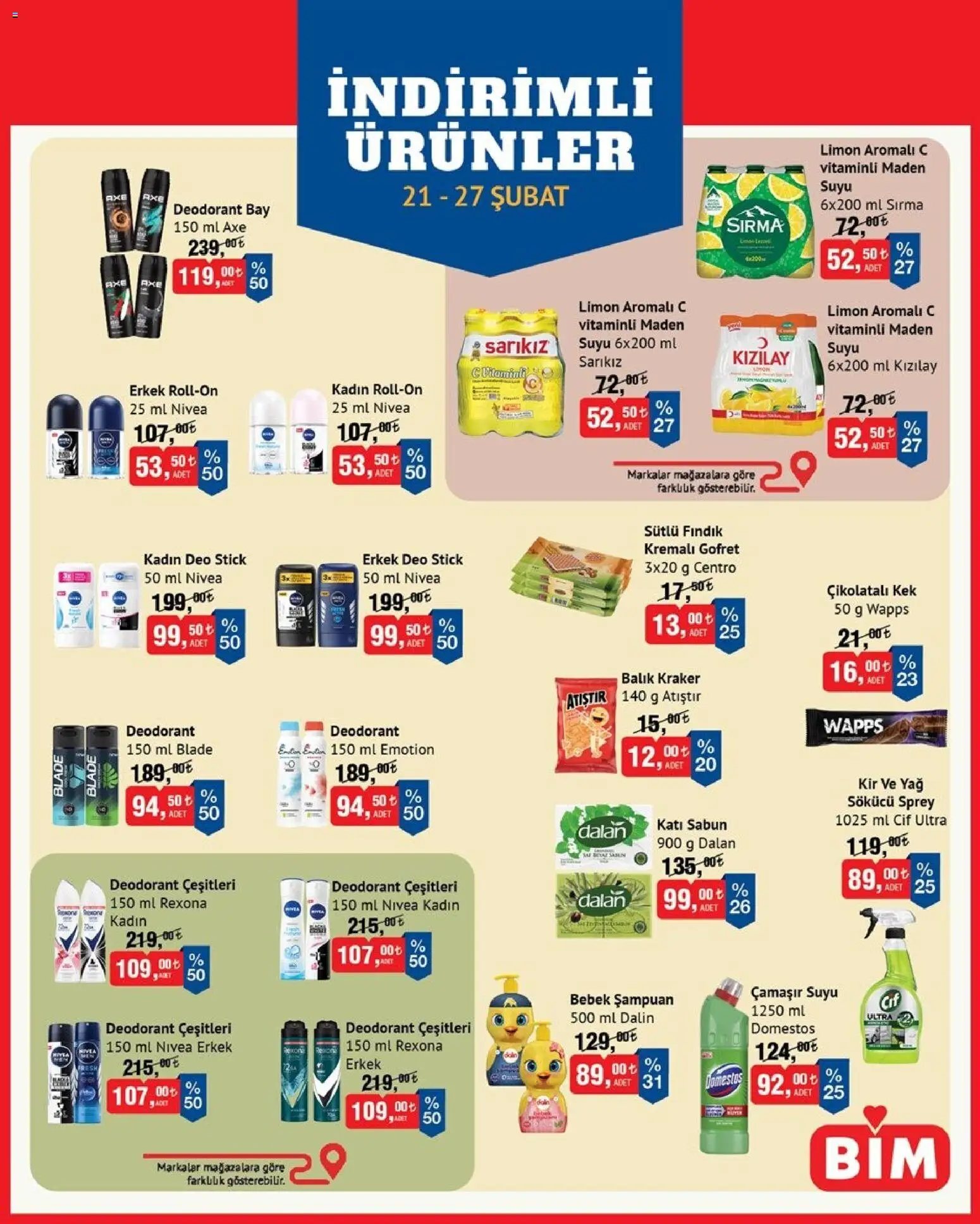 BİM İndirimli Ürünler - 21.02.2026 tarihinden itibaren geçerlidir | Sayfa: 1 | Ürünler: Gofret, Sabun, Balık, Yağ