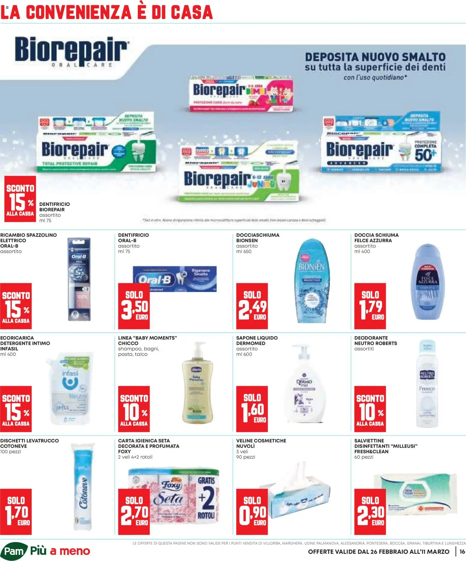 Volantino Panorama del 26.02.2026 | Pagina: 16 | Prodotti: Deodorante, Detergente intimo, Veline, Detergente
