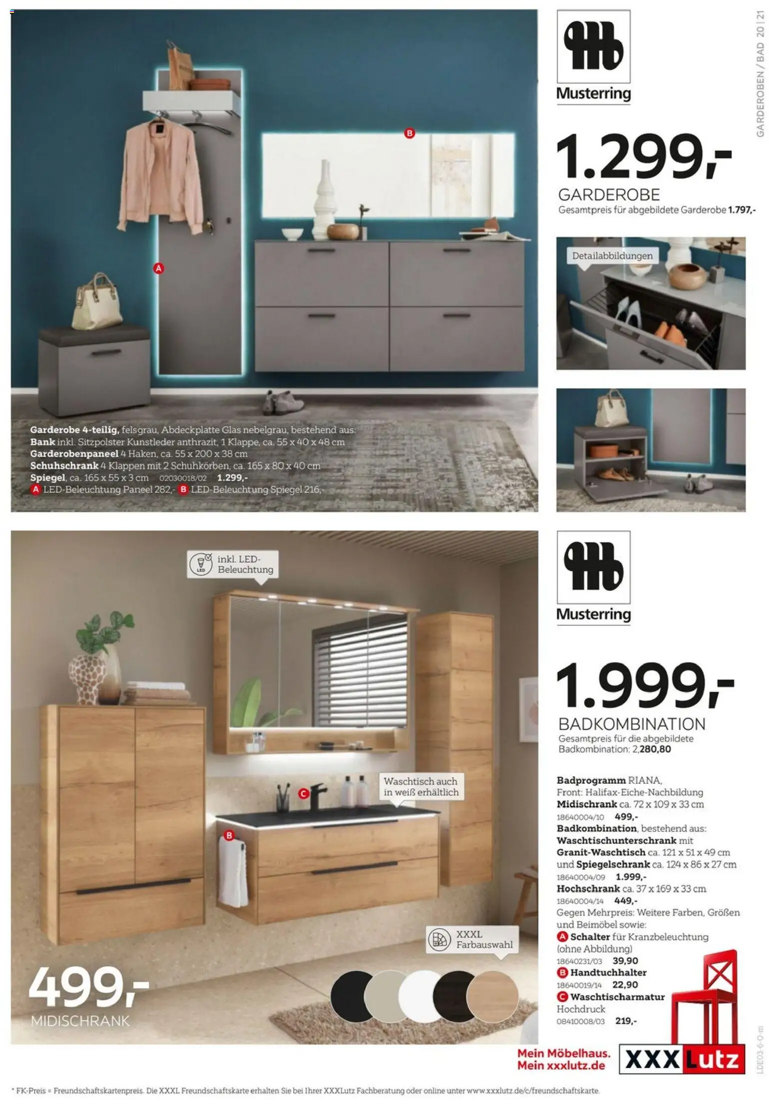 XXXL Lutz Musterring Spezial – gültig ab 15.03.2025 | Seite: 21 | Produkte: Bad, Waschtisch, Hochschrank, Midischrank