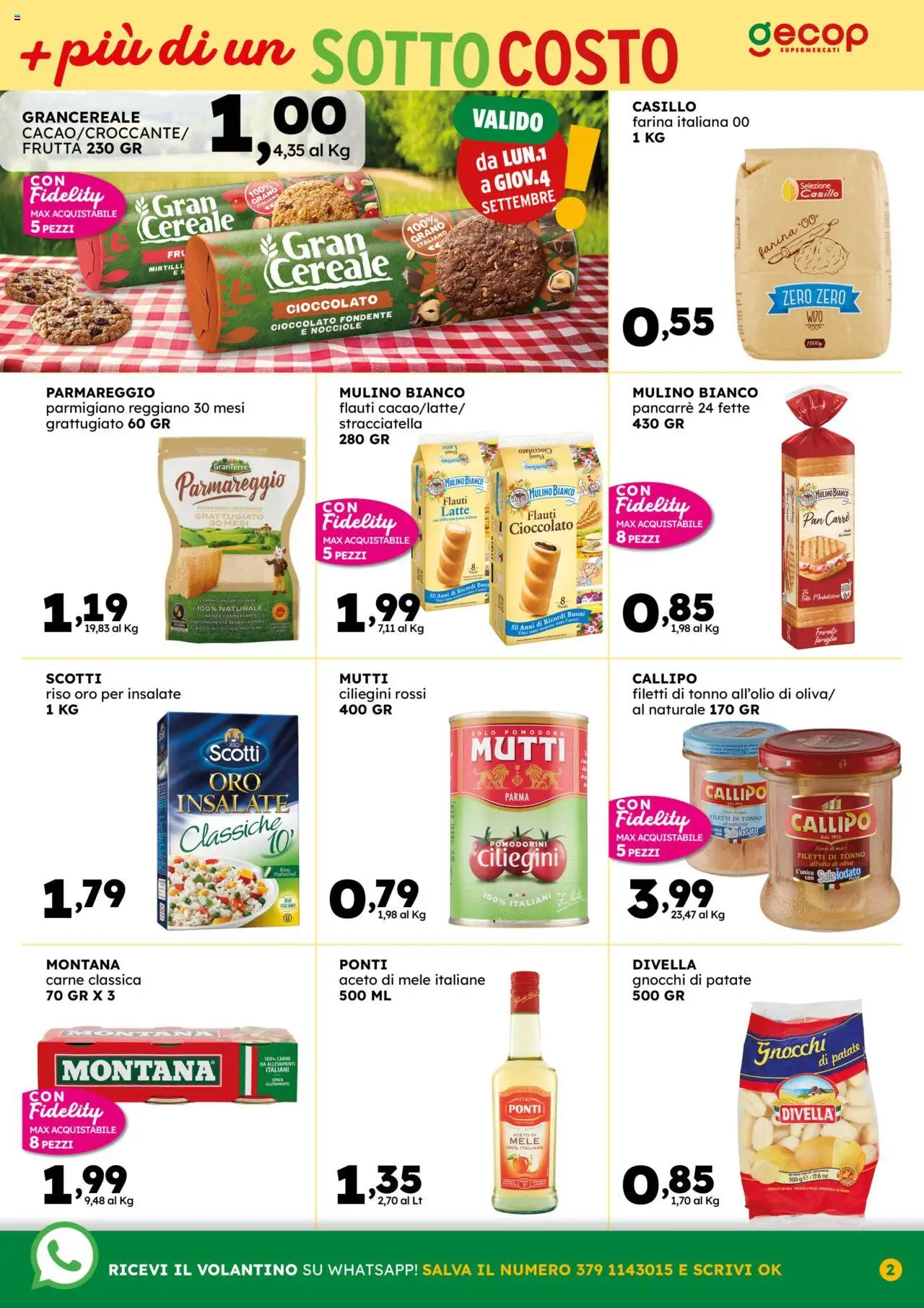 Volantino GECOP del 25.08.2025 | Pagina: 2 | Prodotti: Mele, Pomodoro, Latte, Nocciole