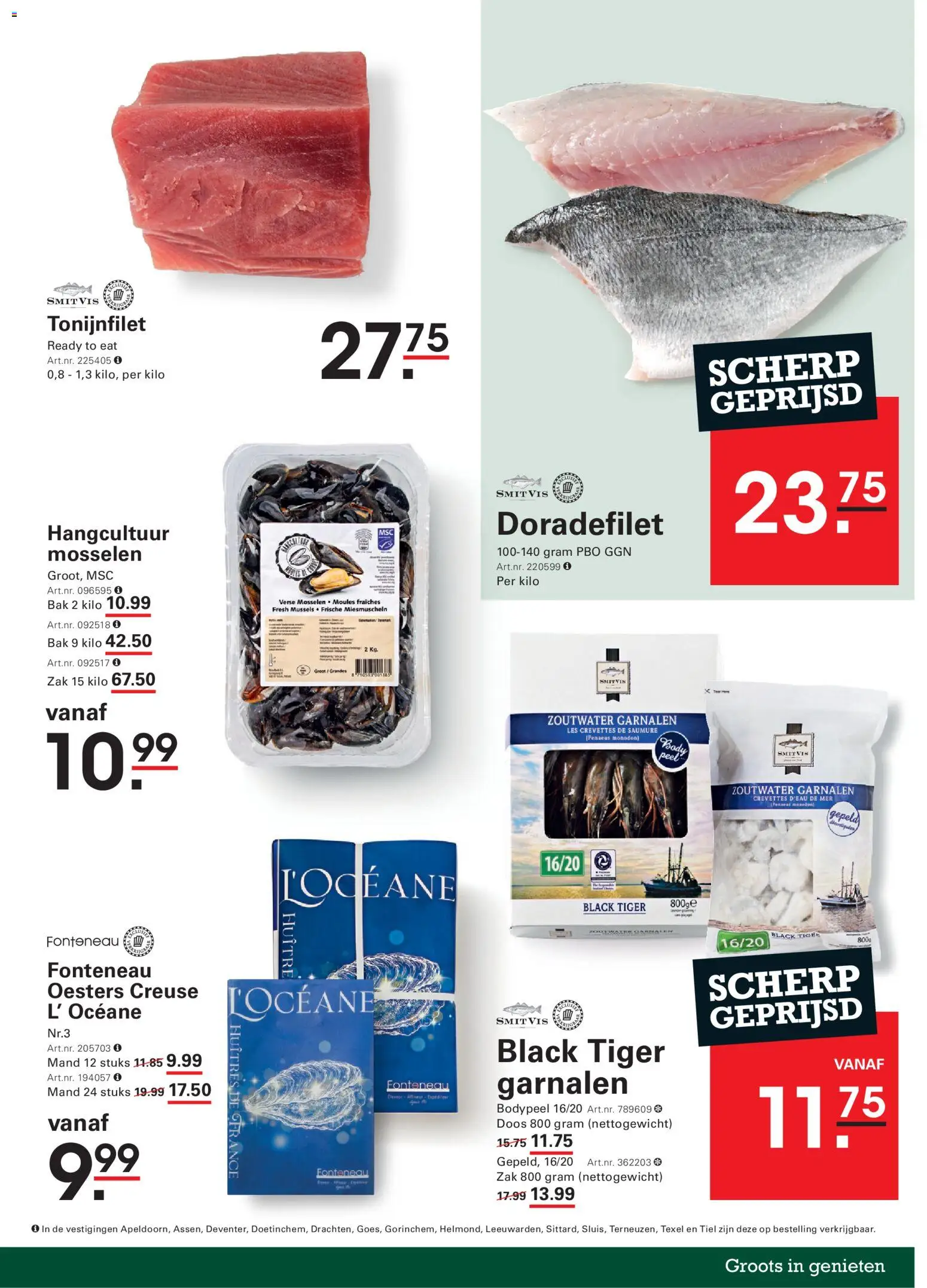 {H1} | Pagina: 3 | Producten: Mosselen, Zak, Mand