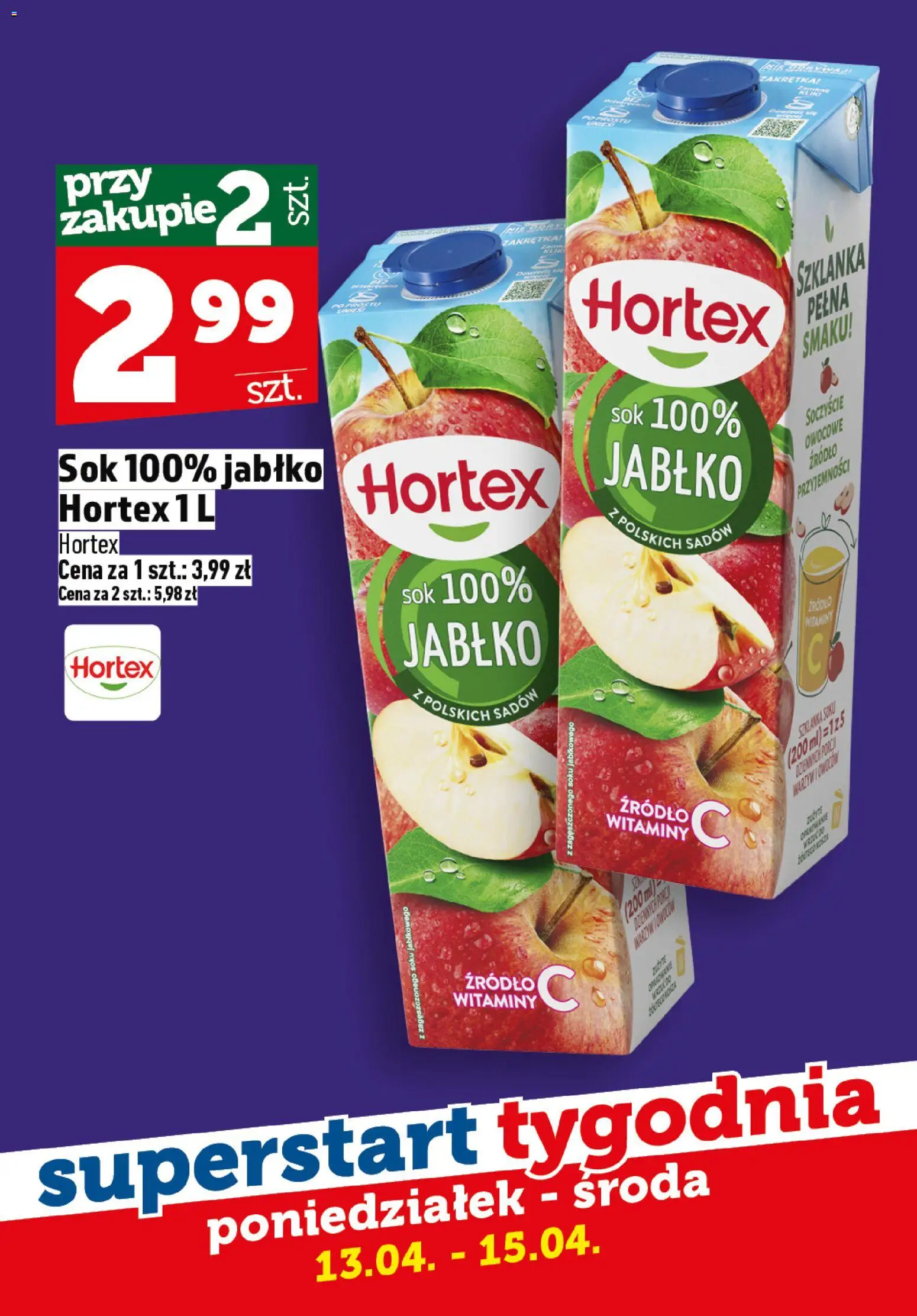 Topaz gazetka - Superstart tygodnia od 13.04.2026 | Strona: 2 | Produkty: Szklanka, Sok