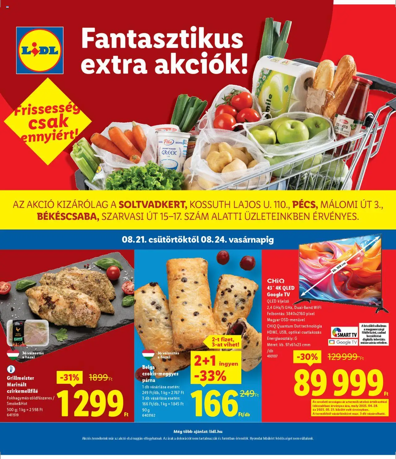 Lidl akciós ujság - amely érvényes a következő dátumtól: 21.08.2025 | Oldal: 1 | Termékek: TV, Párna, Smart tv